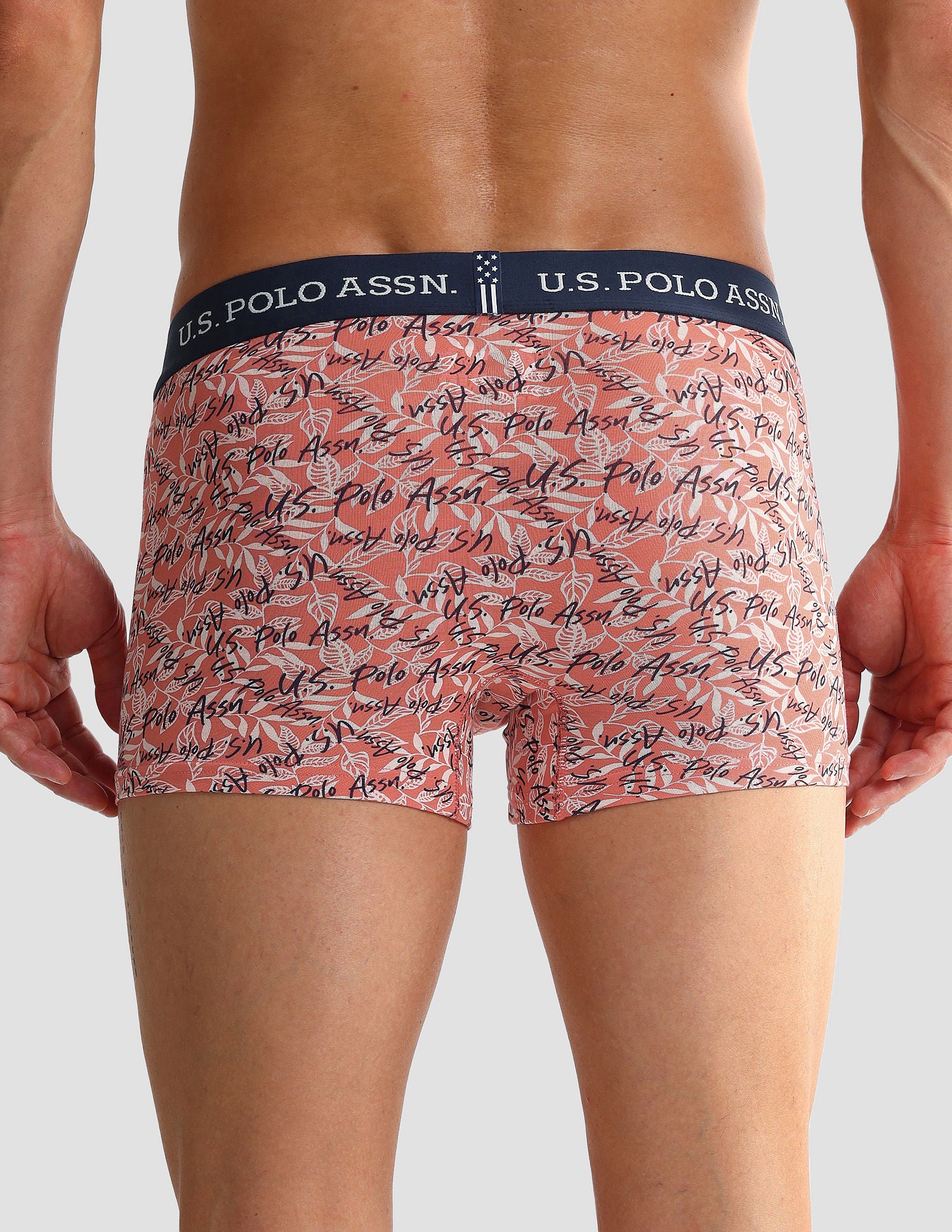 Elastic Waistband Ribbed OET08 Trunks - Pack Of 3 Red and Blue - U.S. POLO ASSN. | Large