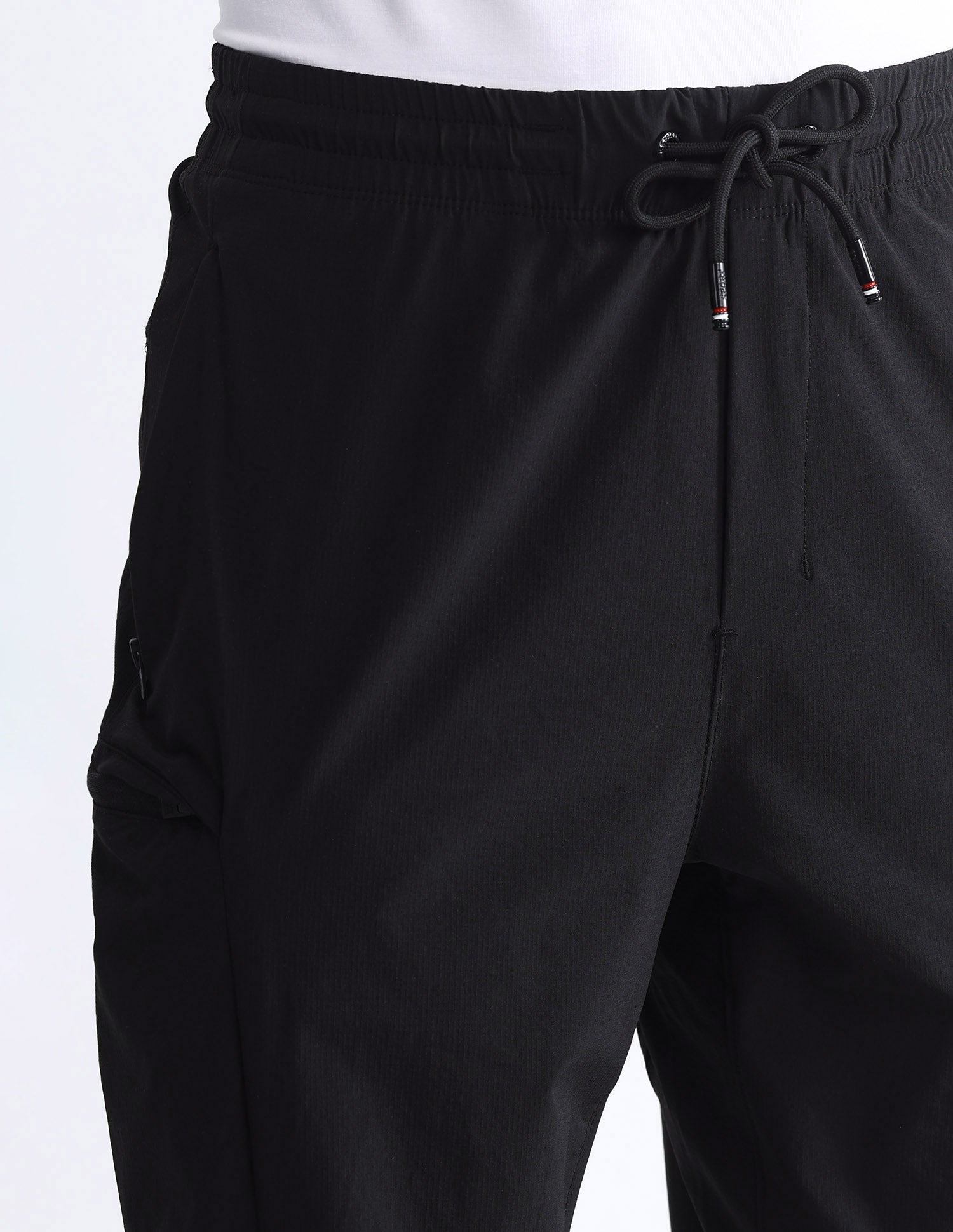 Solid Slim Fit Active Joggers Black - U.S. Polo Assn. India | Large
