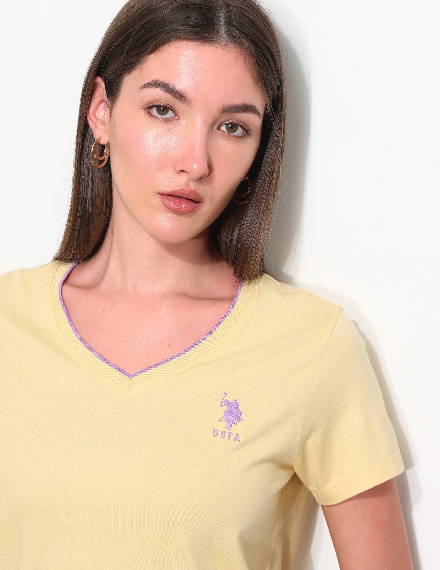 Regular Fit Solid T-Shirt Yellow - U.S. Polo Assn. India | Large