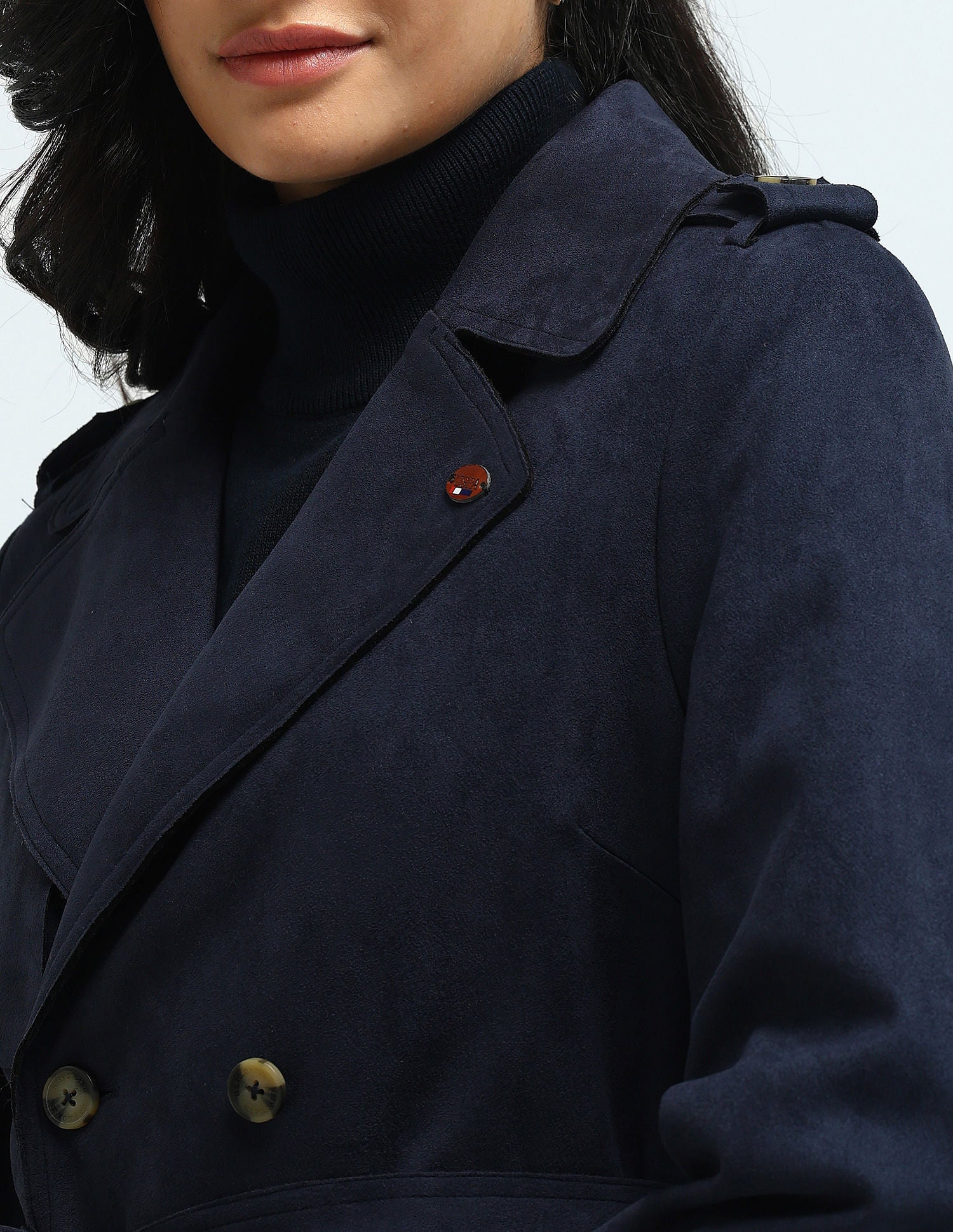 Longline Lapel Collar Jacket Navy - U.S. Polo Assn. India | Large