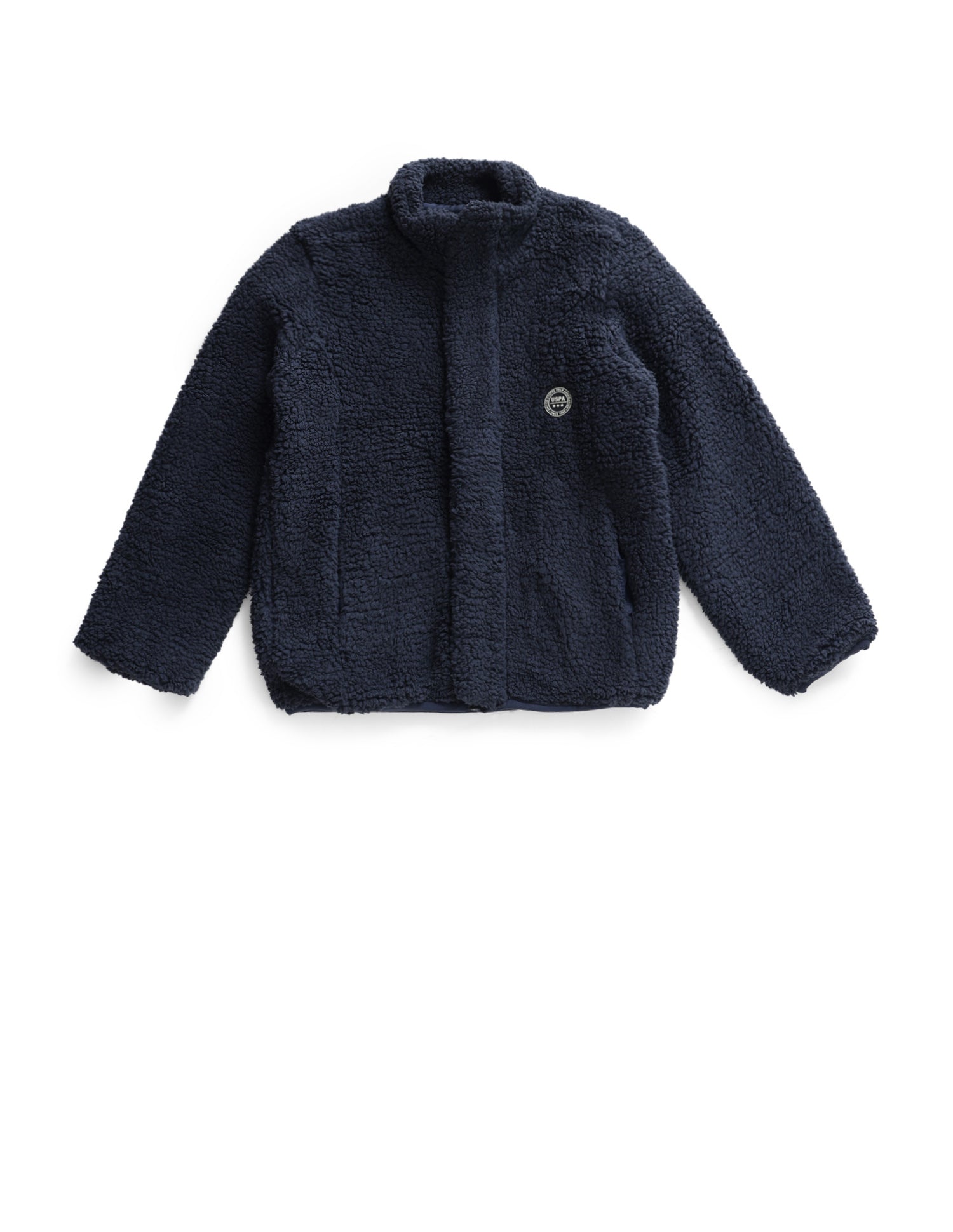 Boys Navy Solid Sherpa Knit Jacket – Polo India