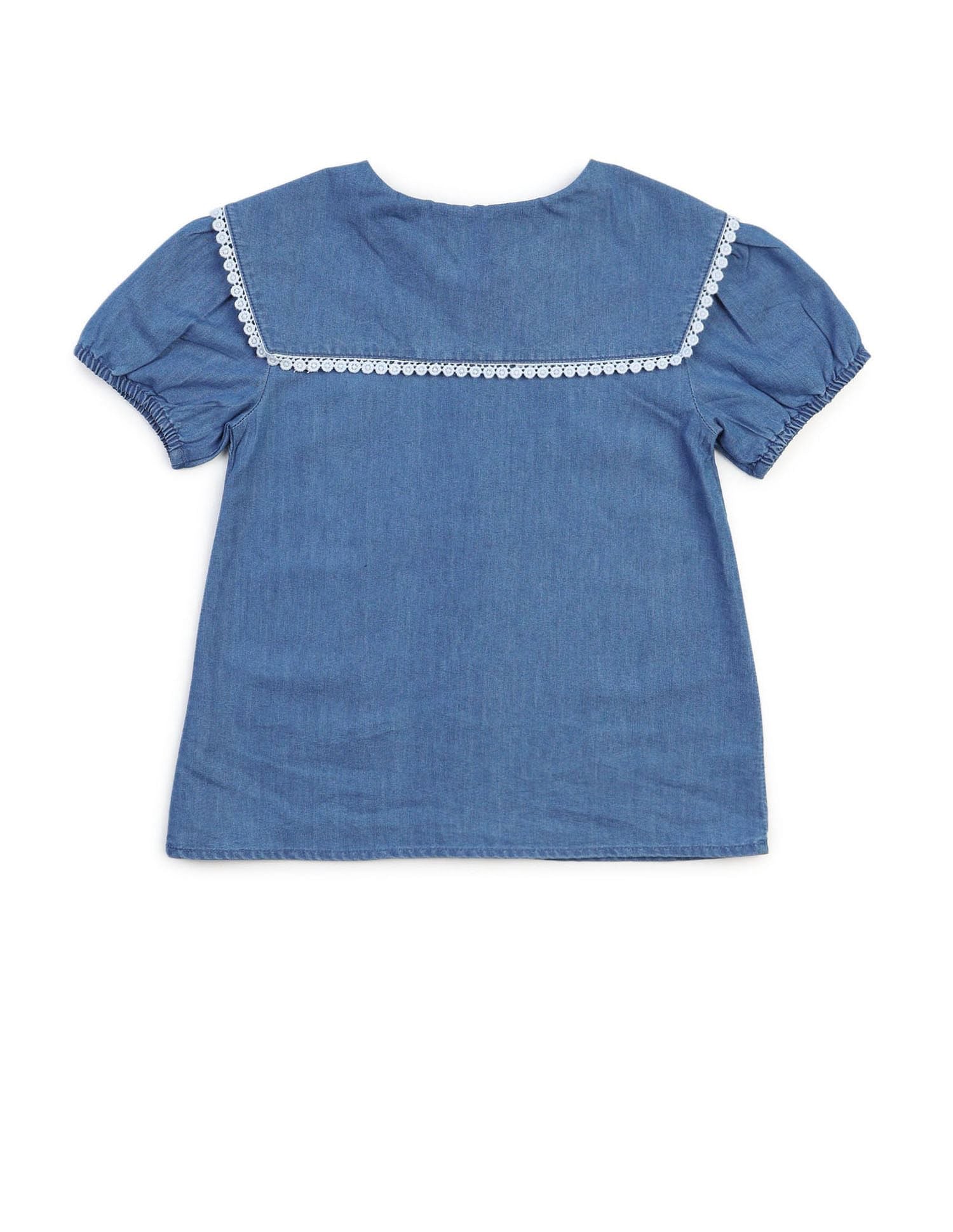 Girls Cape Collar Chambray Top Indigo - U.S. POLO ASSN. | Large
