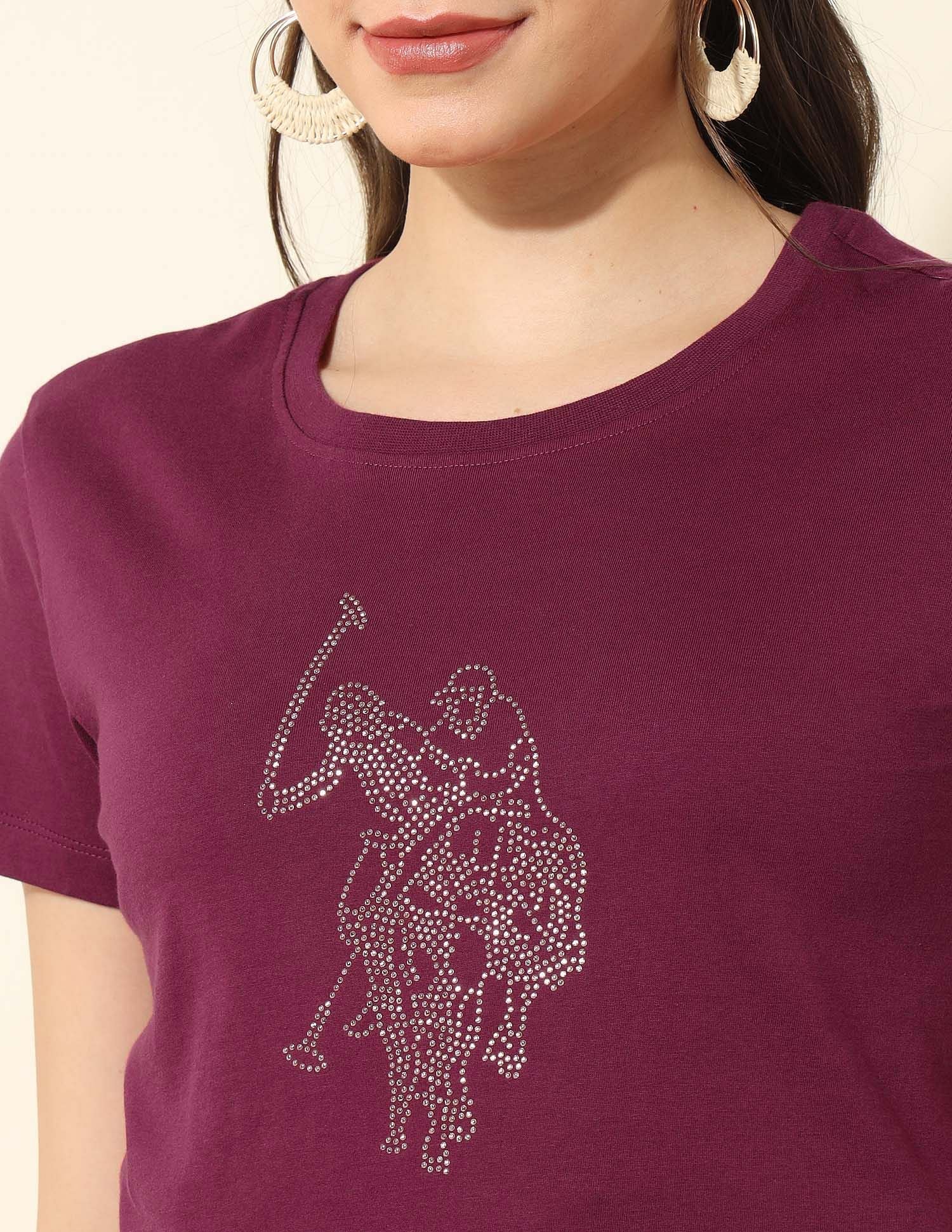 Regular Fit Brand Printed T-Shirt Purple - U.S. POLO ASSN. | Large