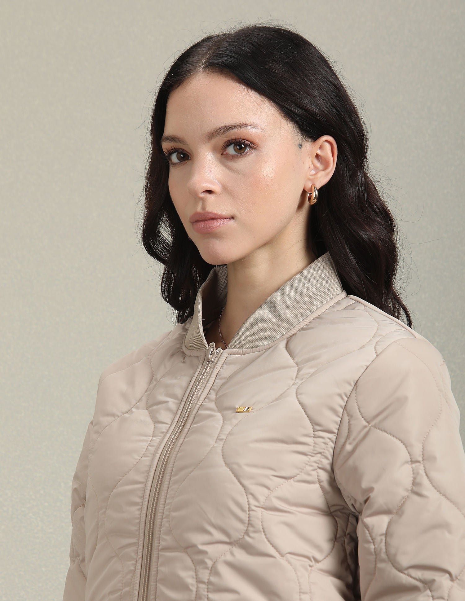 Quilted Bomber Jacket Beige - U.S. Polo Assn. India | Large