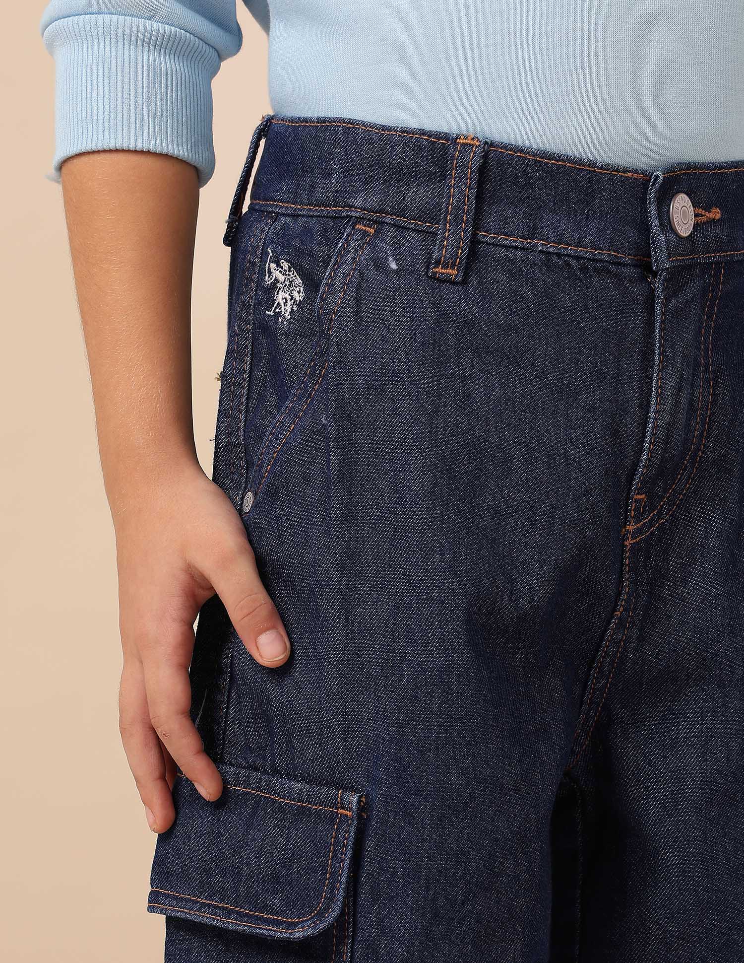 Boys Baggy Fit Mid Rise Jeans Blue - U.S. POLO ASSN. | Large