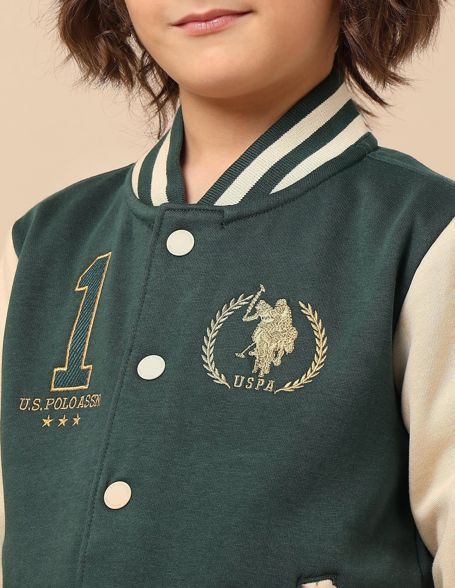 Boys Brand Embroidered Regular Fit Sweatshirt Dark Green - U.S. POLO ASSN. | Large