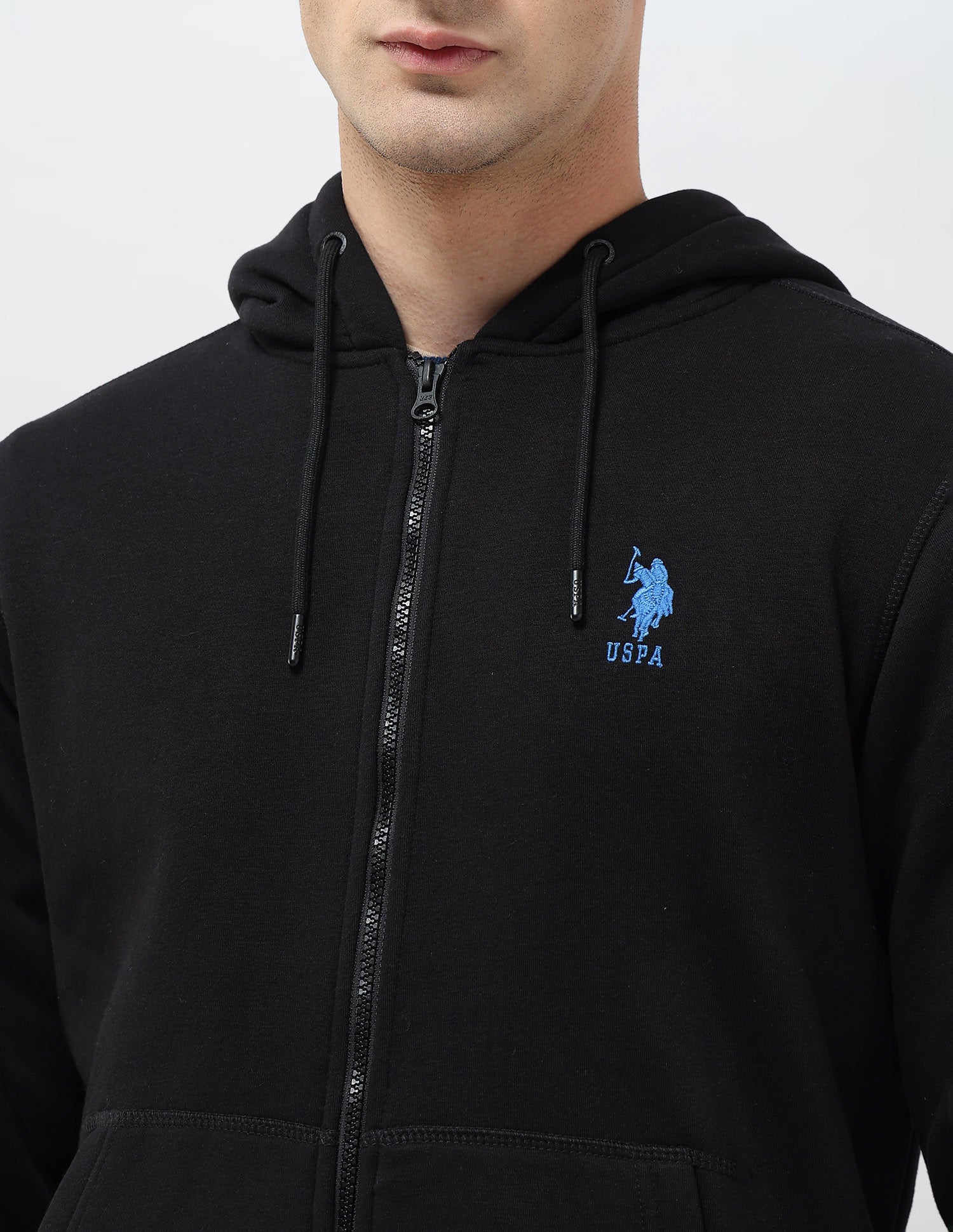 Solid Regular Fit Sweatshirt Black - U.S. POLO ASSN. | Large