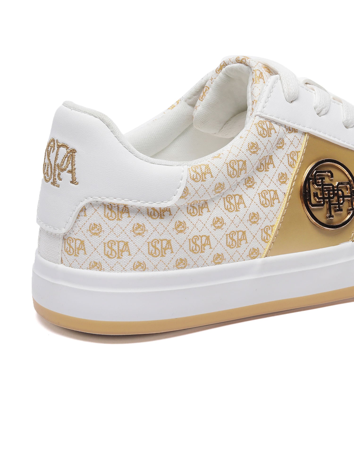 Women Monogram Canvas Charlotte Sneakers Off White - U.S. Polo Assn. India | Large