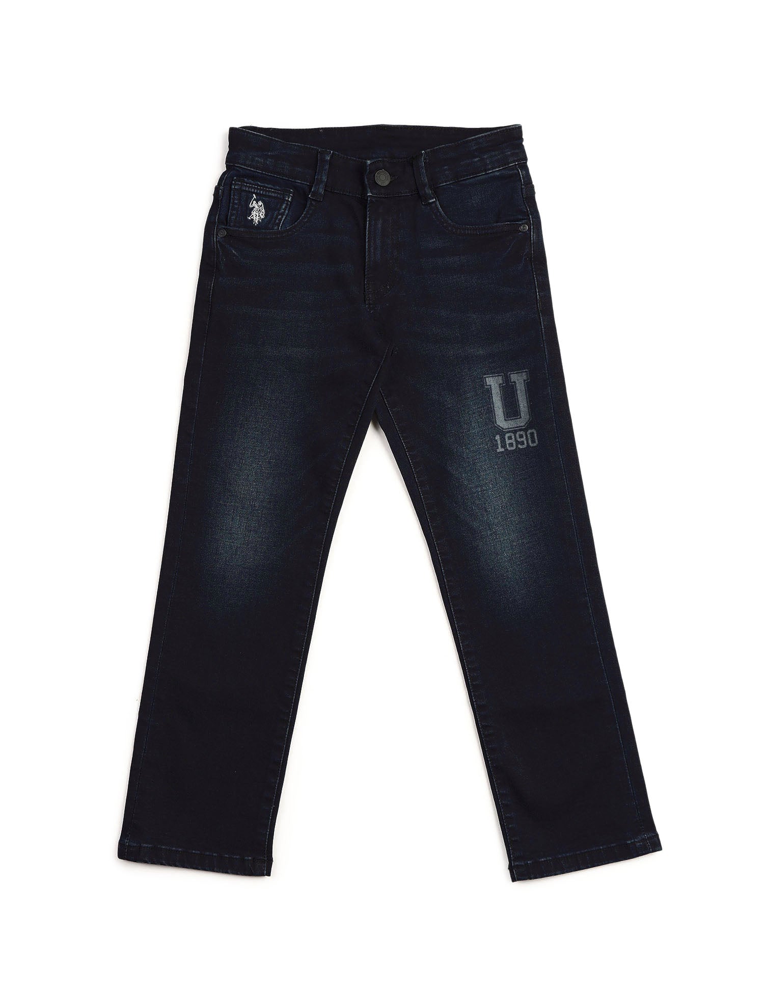 Boys Relaxed Fit Blue Jeans Dark Indigo - U.S. POLO ASSN. | Large