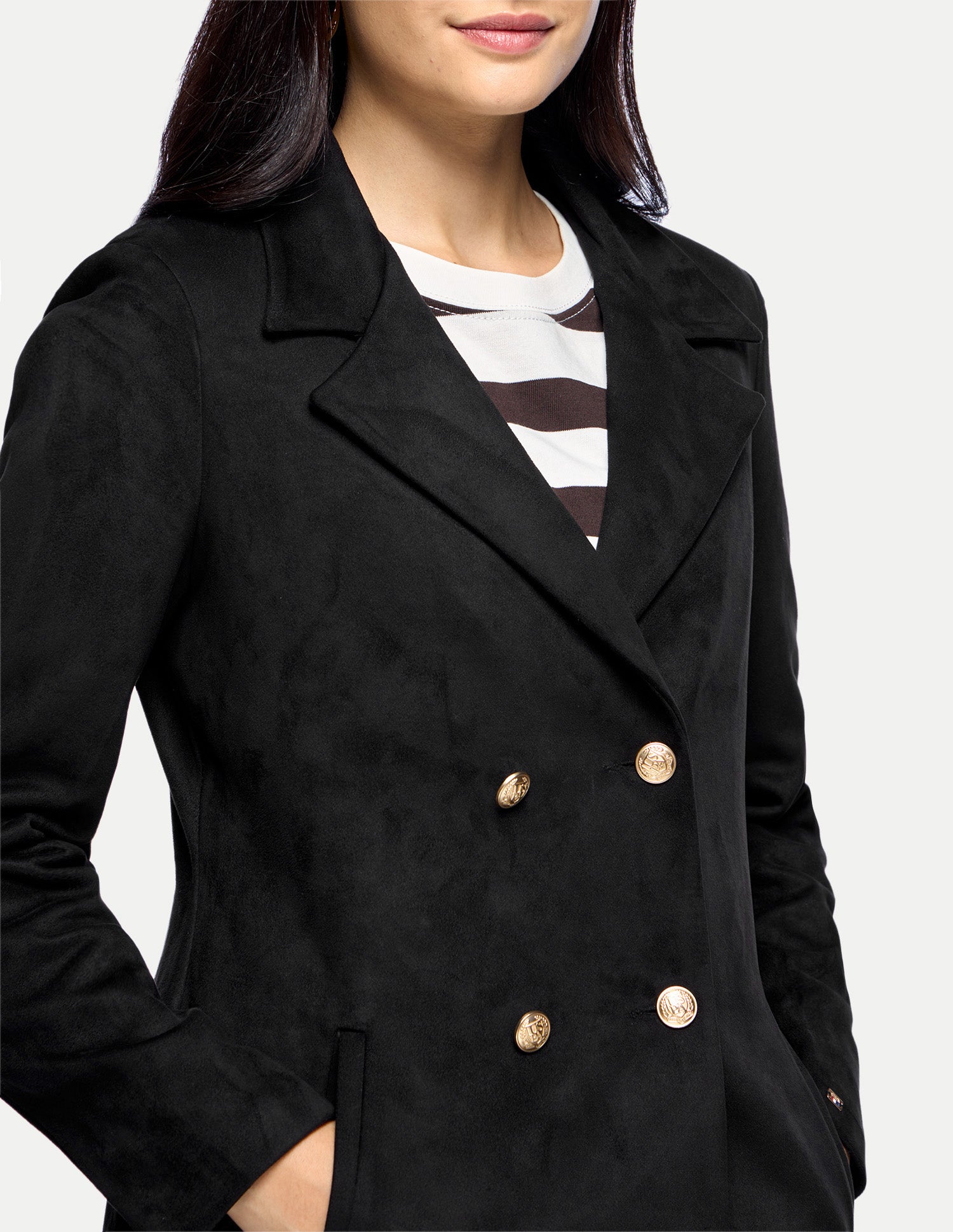 Longline Double Breasted Jacket Black - U.S. Polo Assn. India | Large
