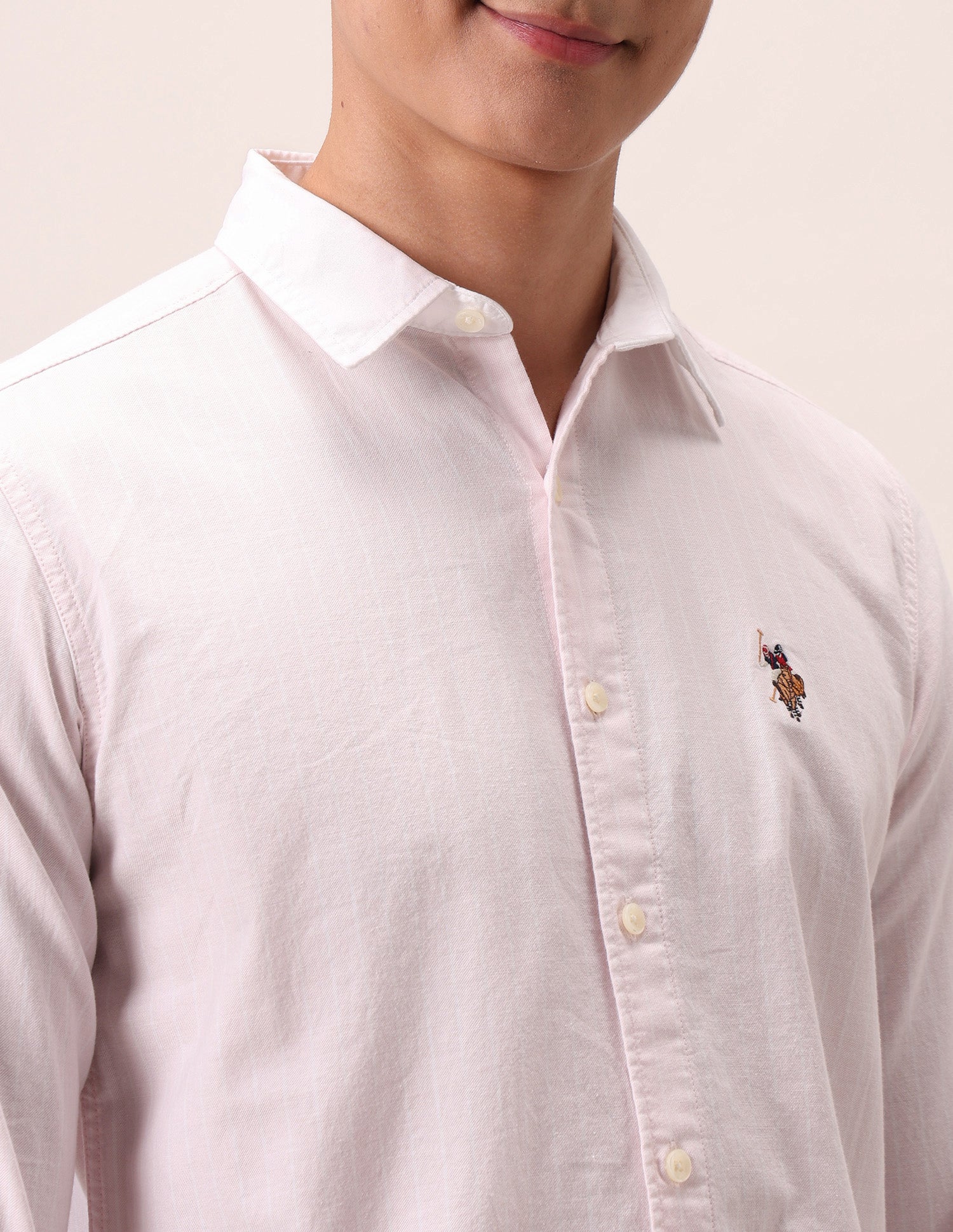 Vertical Striped Pure Cotton Shirt Pink - U.S. Polo Assn. India | Large