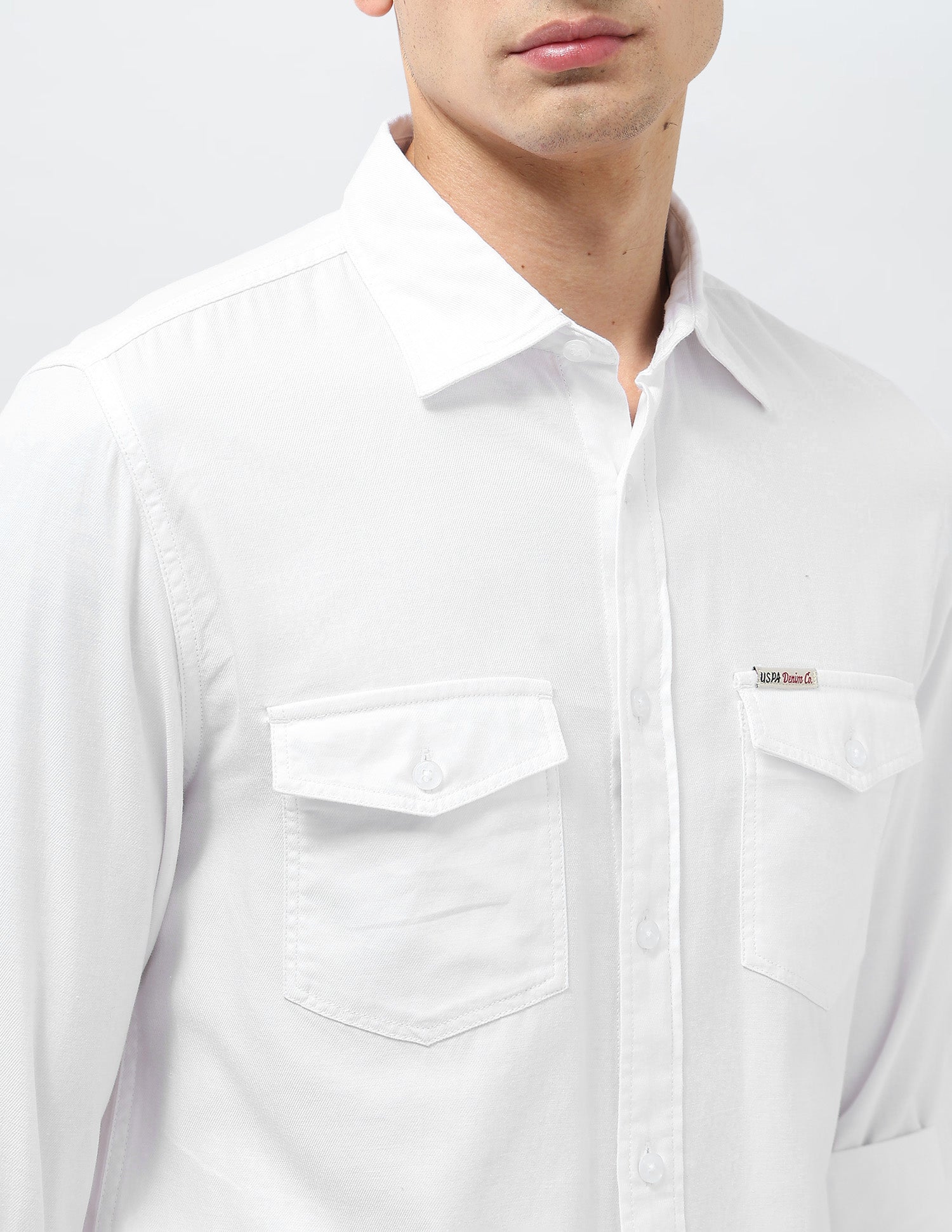 Solid Regular Fit Shirt White - U.S. Polo Assn. India | Large