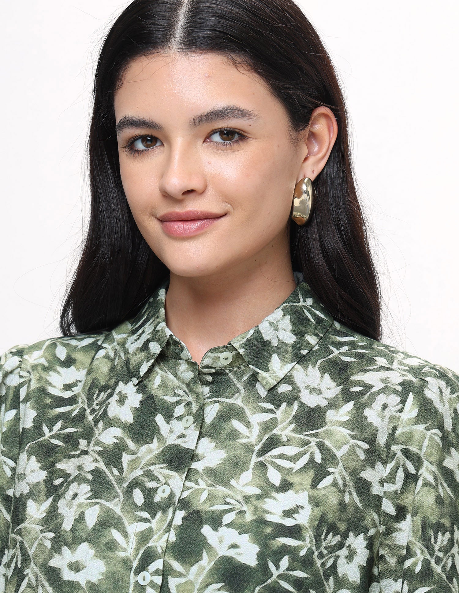Floral Printed Regular Fit Shirt Olive - U.S. Polo Assn. India | Large