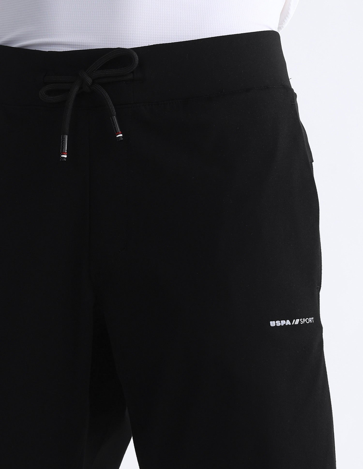 Solid Slim Fit Active Shorts Black - U.S. Polo Assn. India | Large
