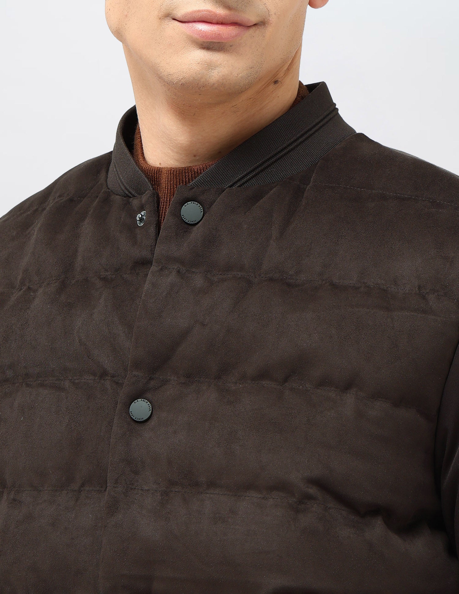 Solid Regular Fit Puffer Jacket Dark Brown - U.S. POLO ASSN. | Large