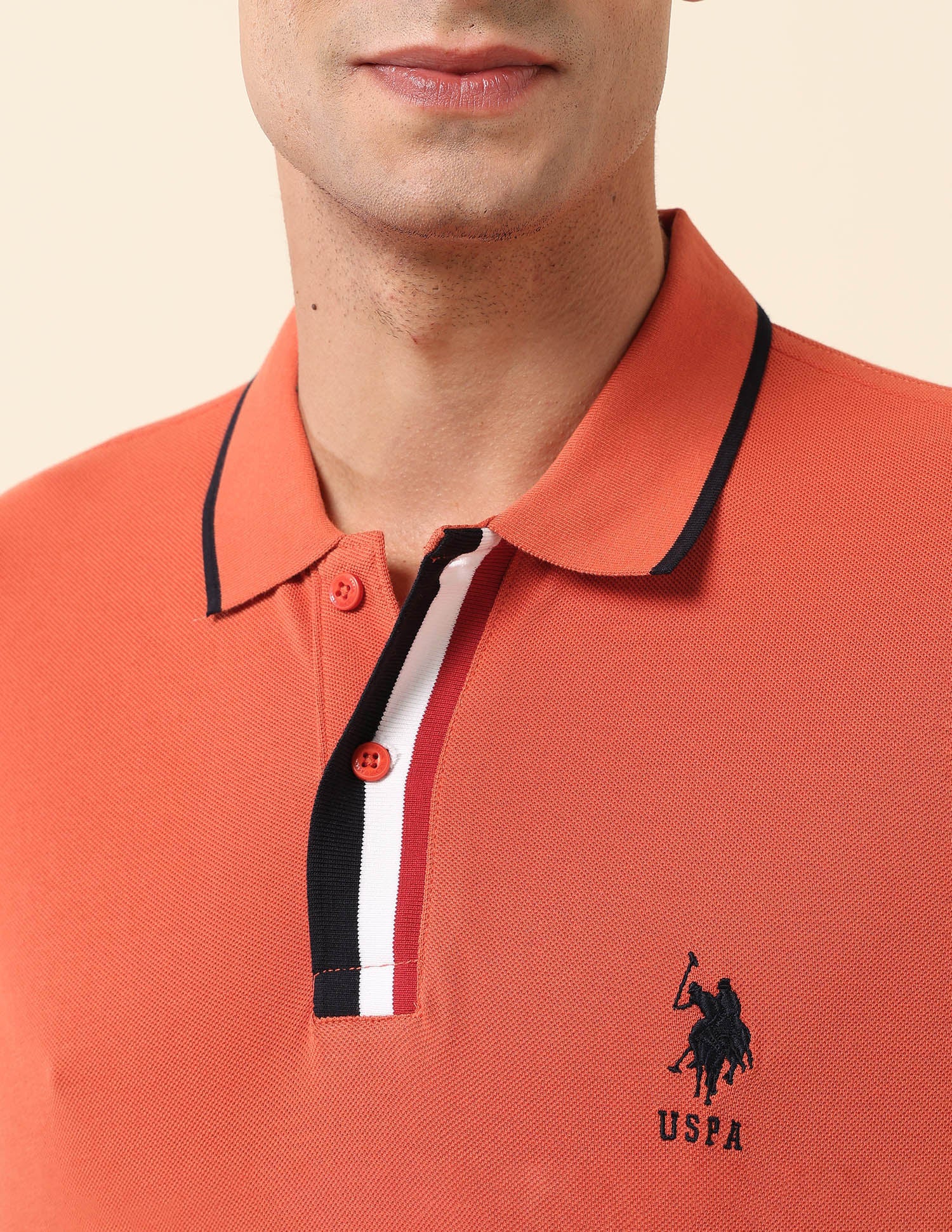 Pure Cotton Slim Fit Polo Shirt Red - U.S. Polo Assn. India | Large