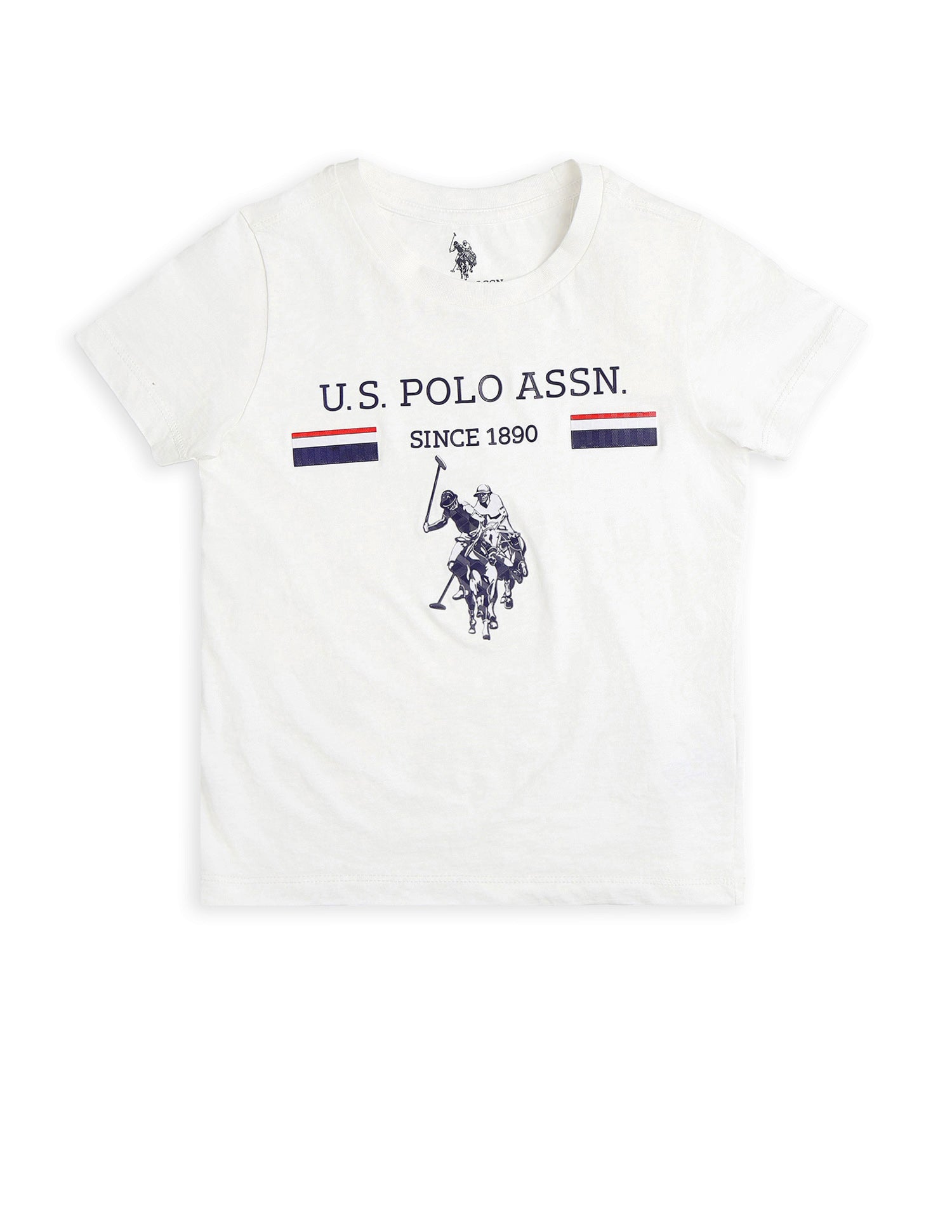 Boys Brand Embossed Pure Cotton T Shirt White - U.S. POLO ASSN. | Large