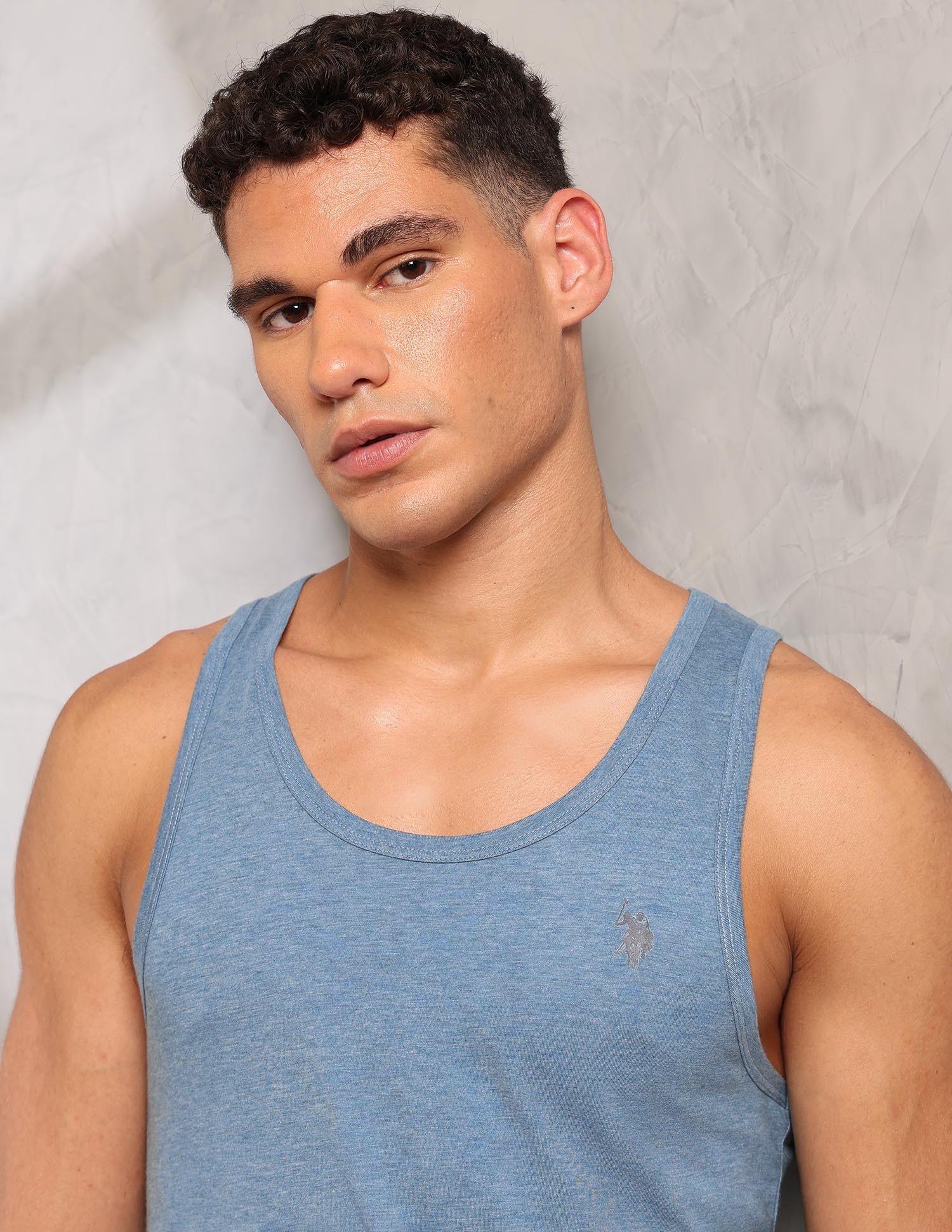 Heathered Comfort Fit PV004 Vest - Pack Of 1 Blue Melange - U.S. POLO ASSN. | Large