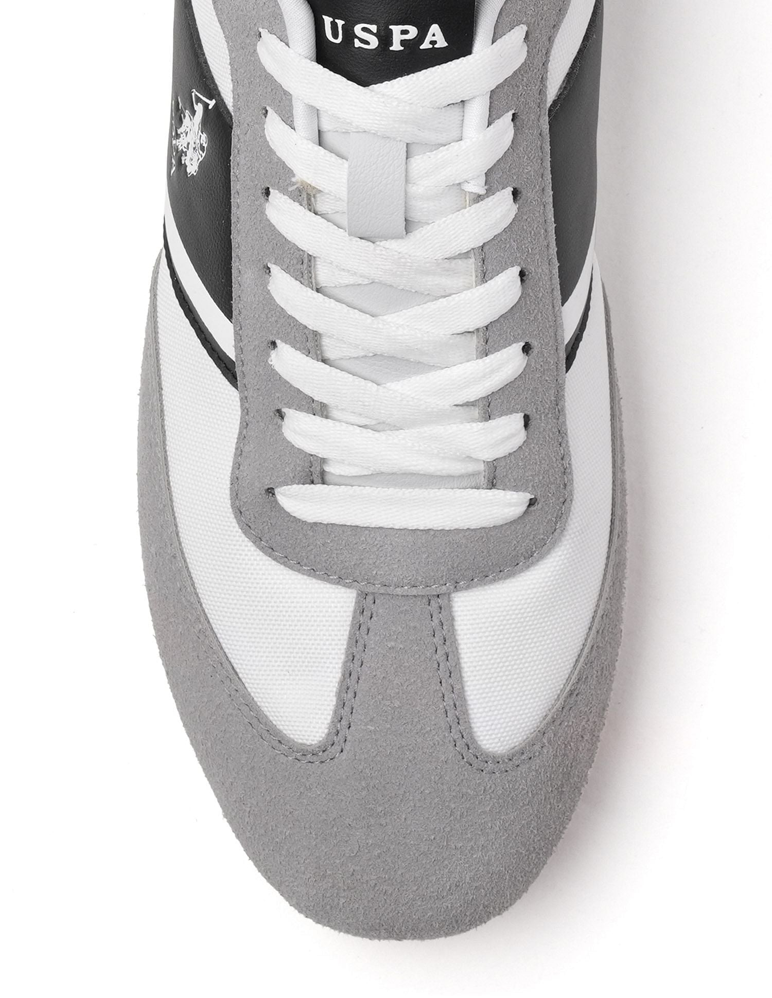Men Vadler Suede Colourblocked Sneakers White - U.S. Polo Assn. India | Large