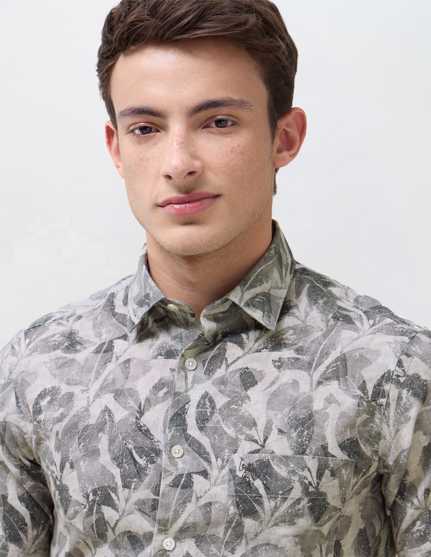 Tropical Printed Regular Fit Shirt Dark Grey - U.S. Polo Assn. India | Large