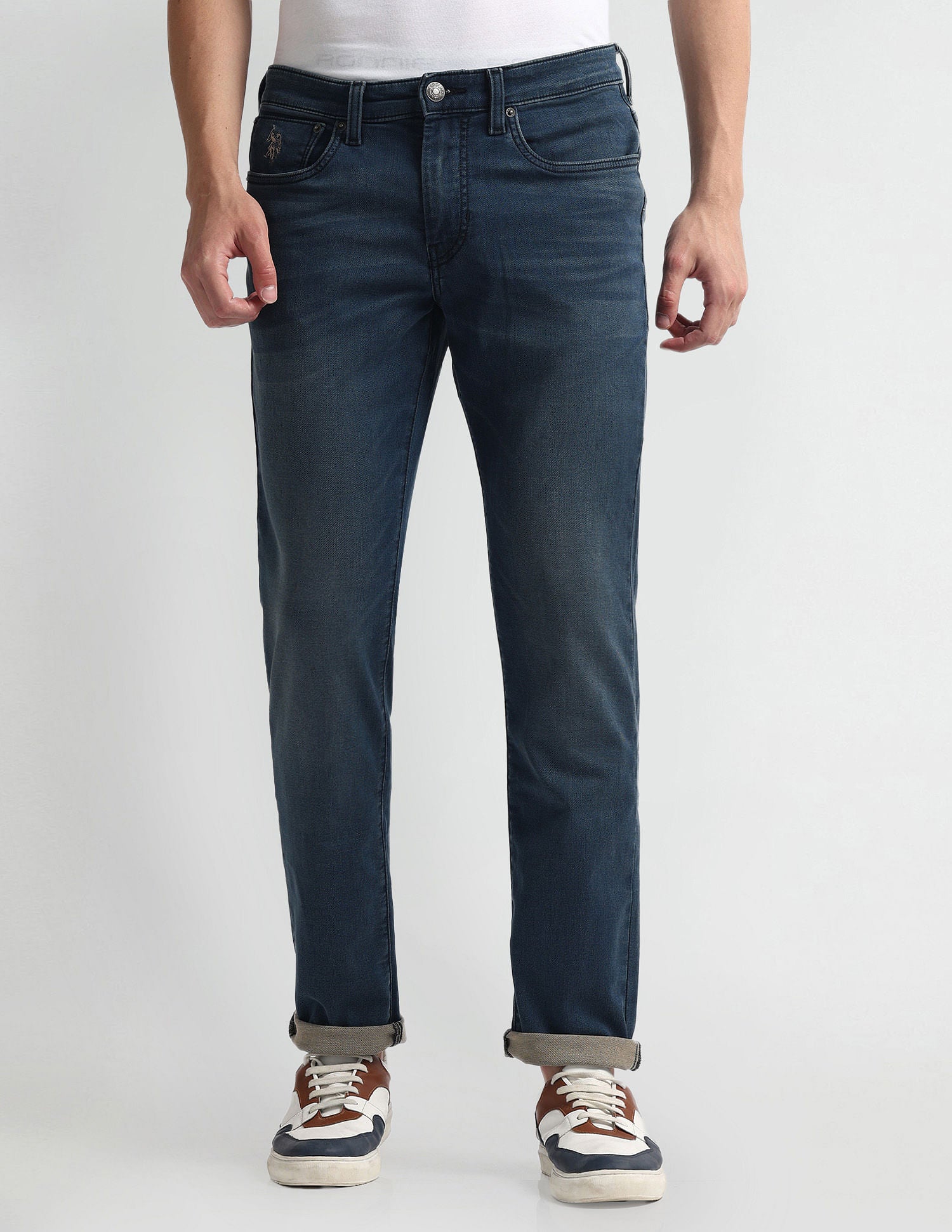 Brandon Slim Tapered Blue Jeans Blue - U.S. Polo Assn. India | Large