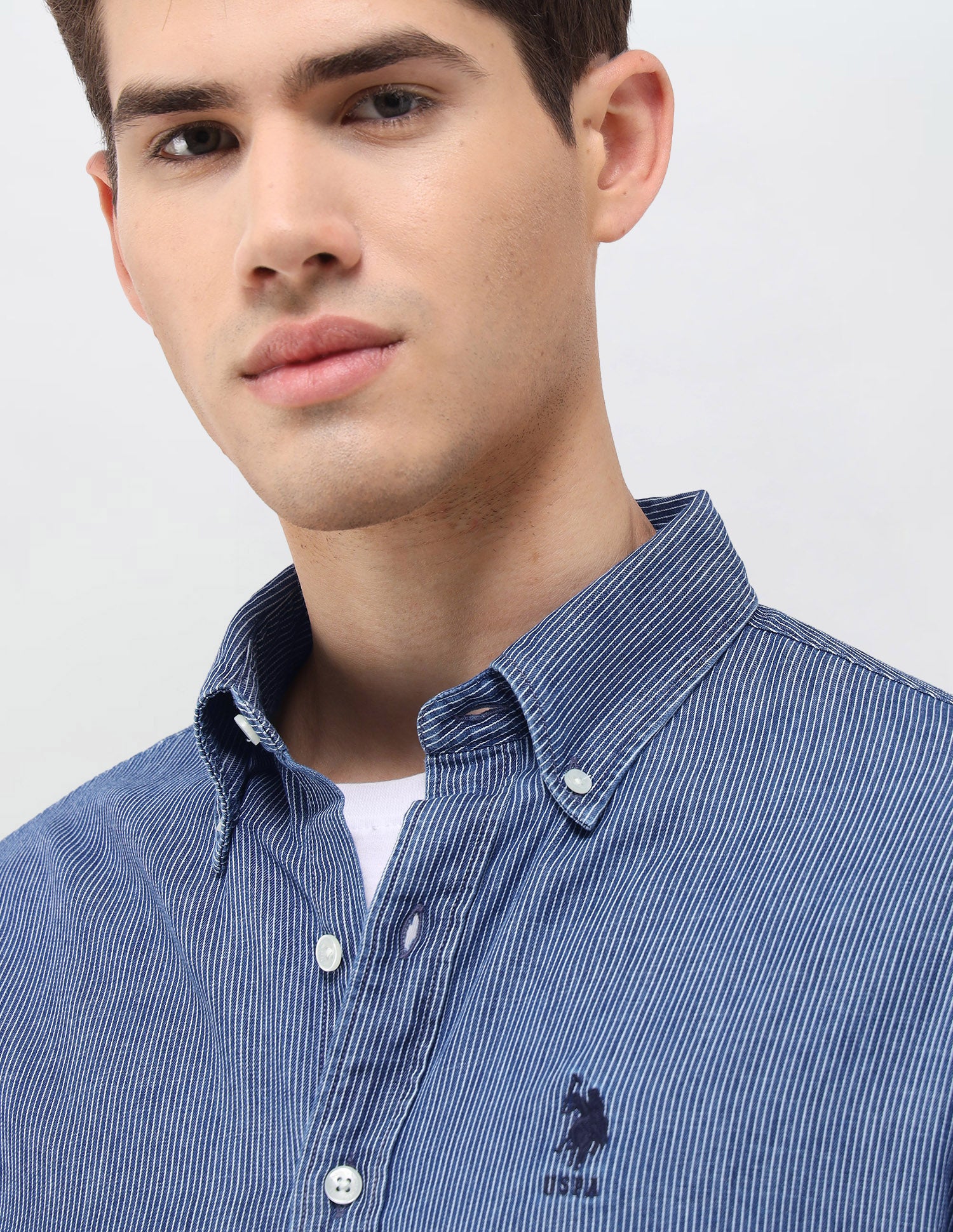 Pinstriped Dobby Shirt Indigo - U.S. Polo Assn. India | Large