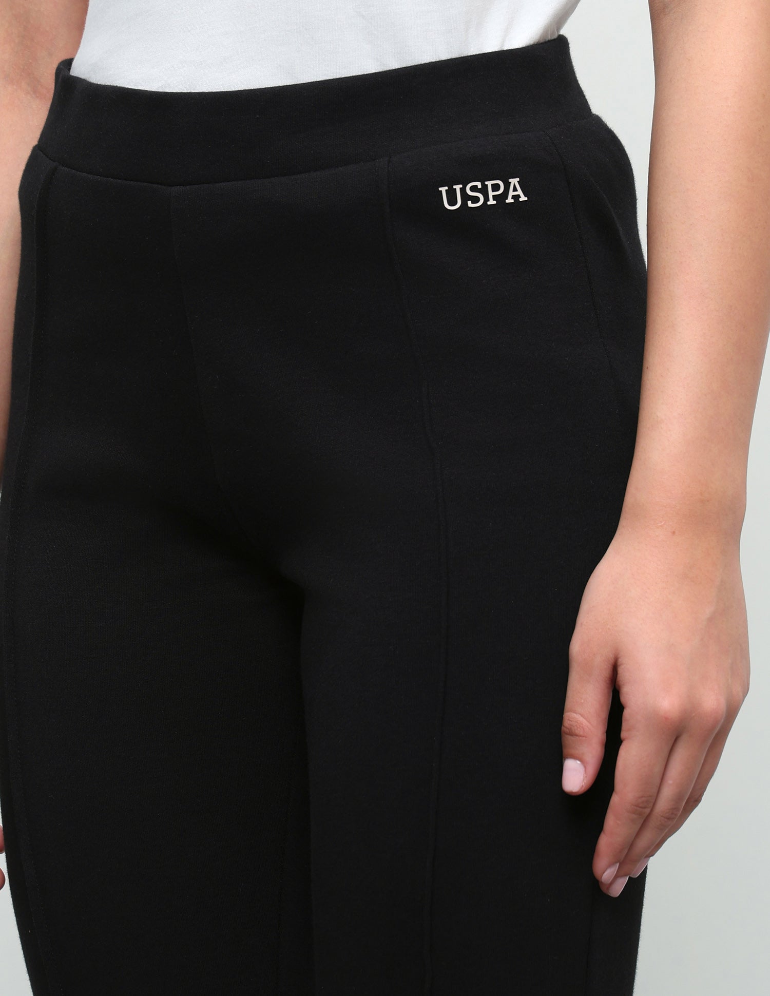 High Rise Flared Fit Trousers Black - U.S. Polo Assn. India | Large