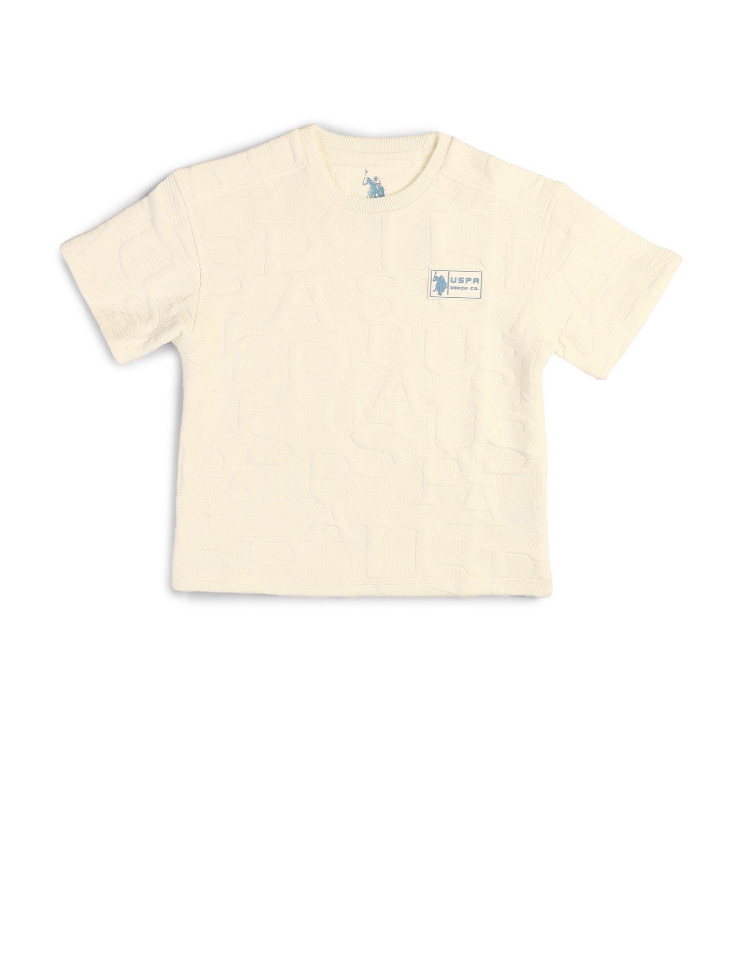 Boys Brand Embossed Boxy Fit T-Shirt White - U.S. POLO ASSN. | Large