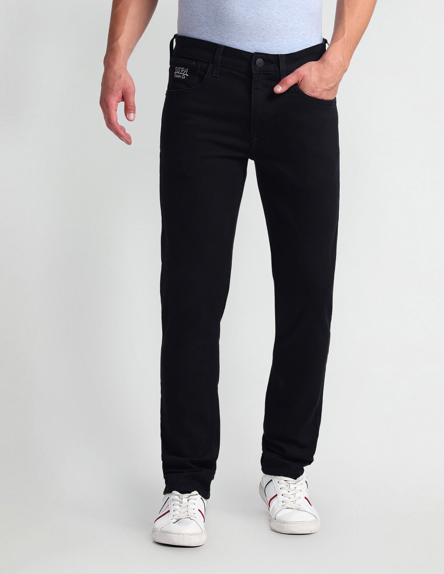 Regallo Skinny Fit Black Jeans Black - U.S. Polo Assn. India | Large