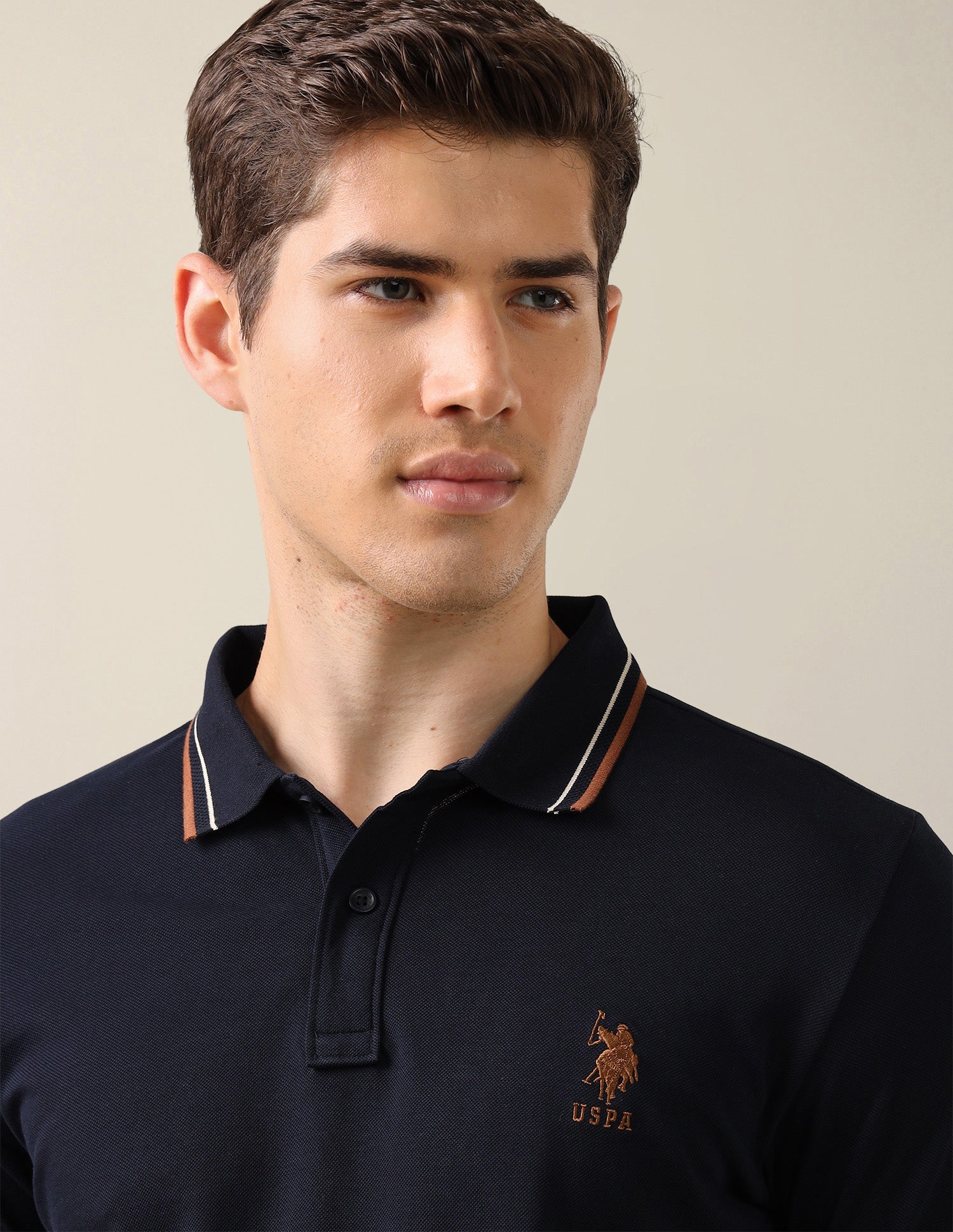 Brand Embroidered Slim Fit Polo Shirt Navy - U.S. Polo Assn. India | Large