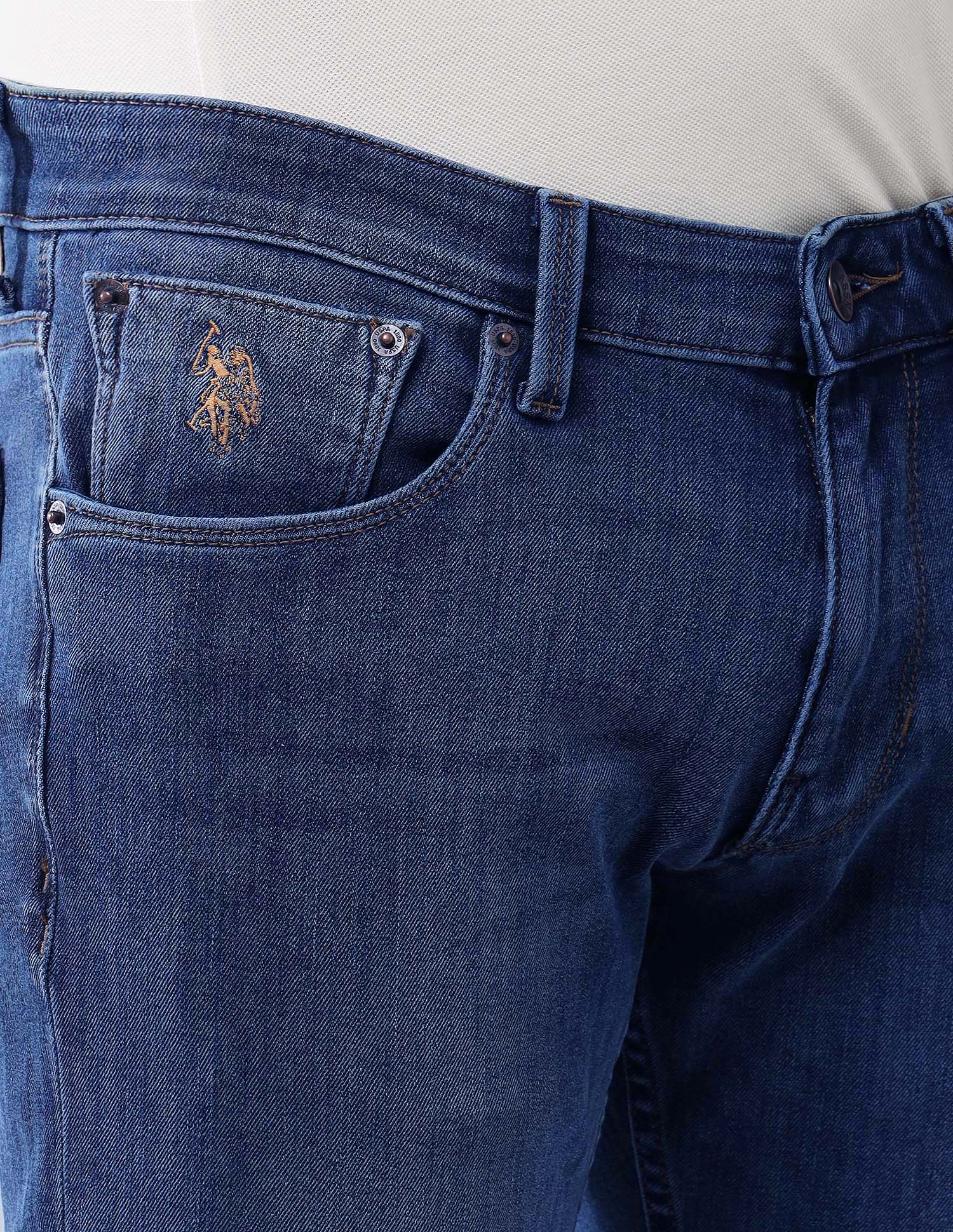 Brandon Fit Slim Tapered Fit Bi Stretch Authentic Jeans Blue - U.S. Polo Assn. India | Large