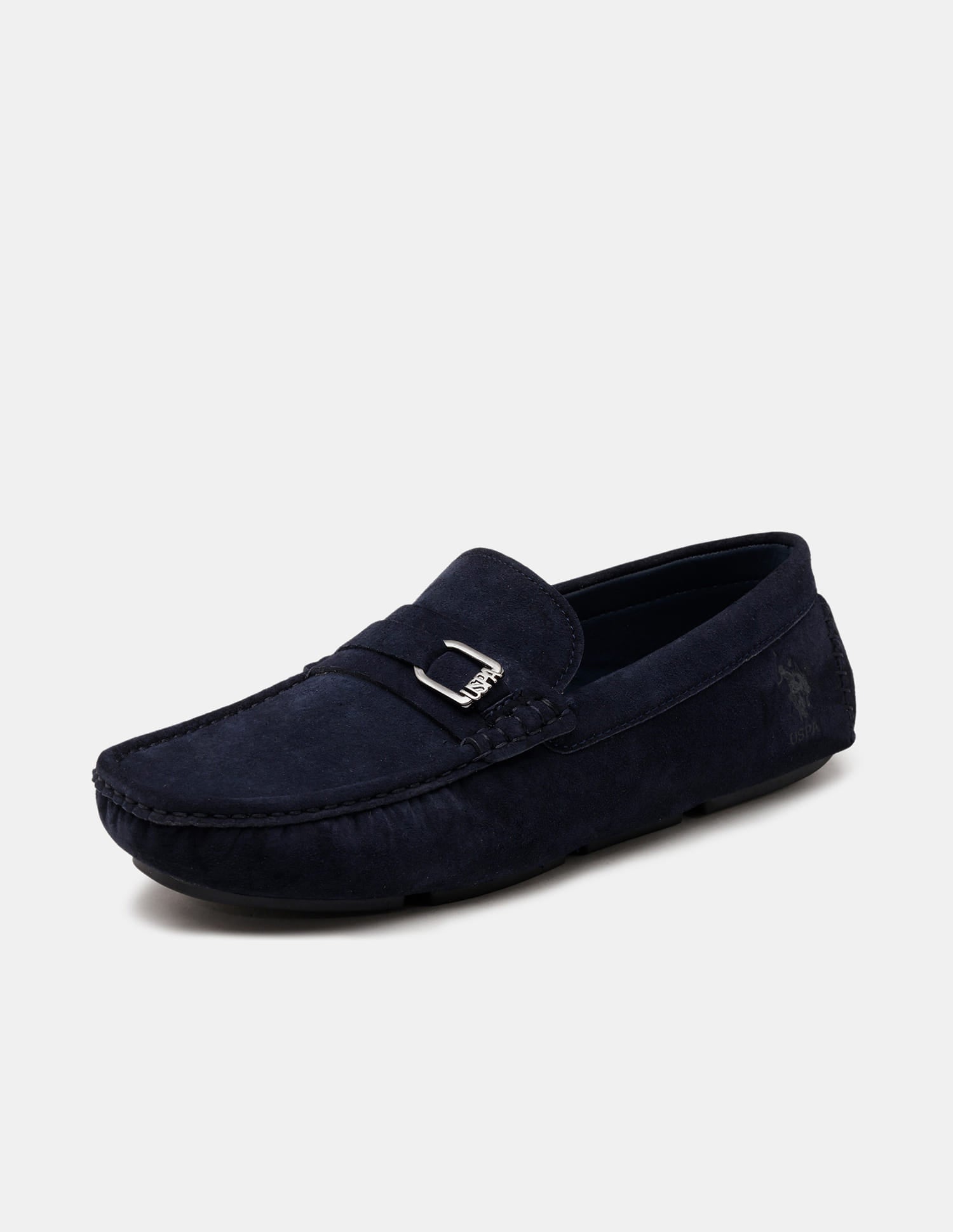 Men Ansel Slip-Ons Suede Loafers Navy - U.S. Polo Assn. India | Large