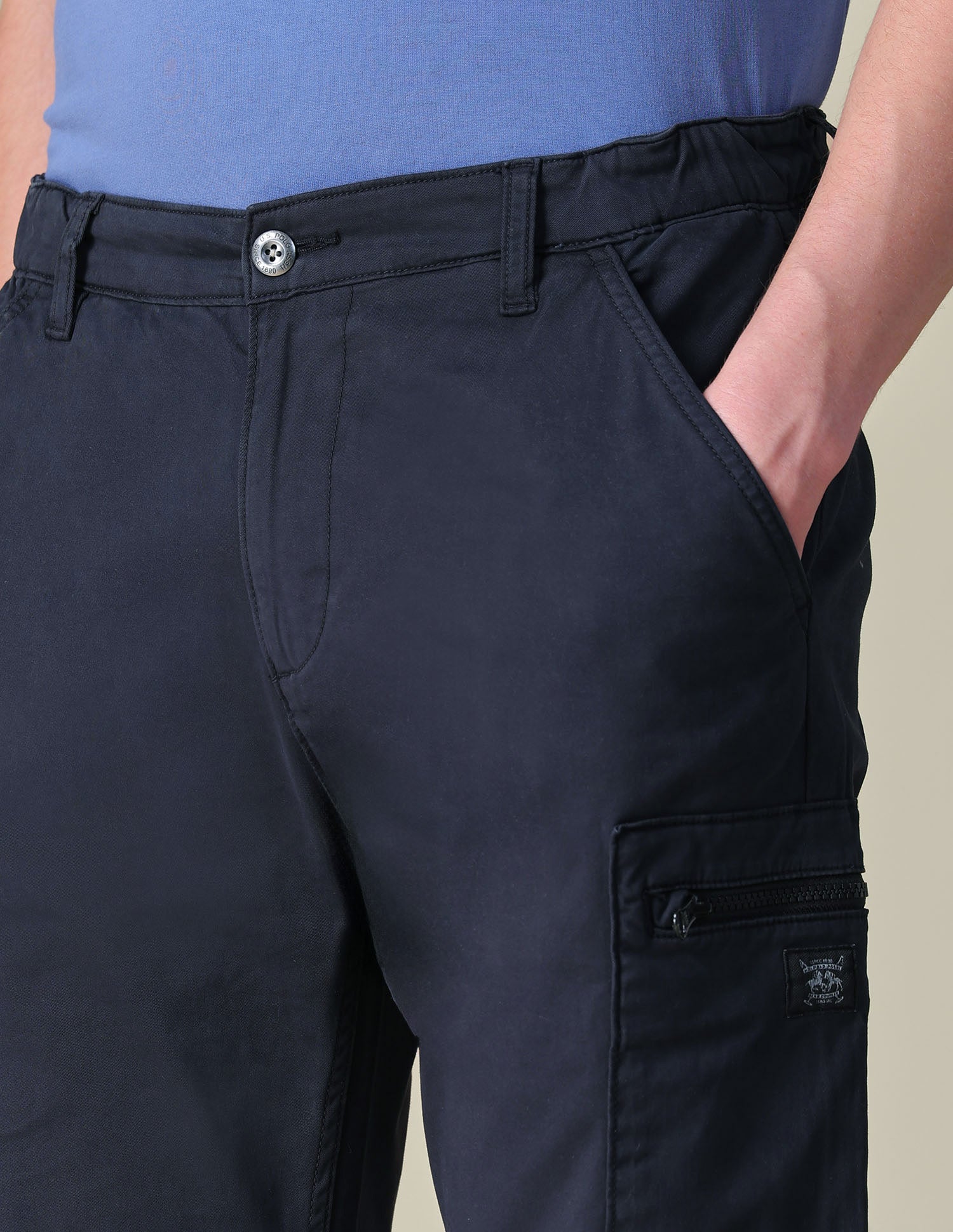 Mid Rise Regular Fit Cargos Navy - U.S. POLO ASSN. | Large