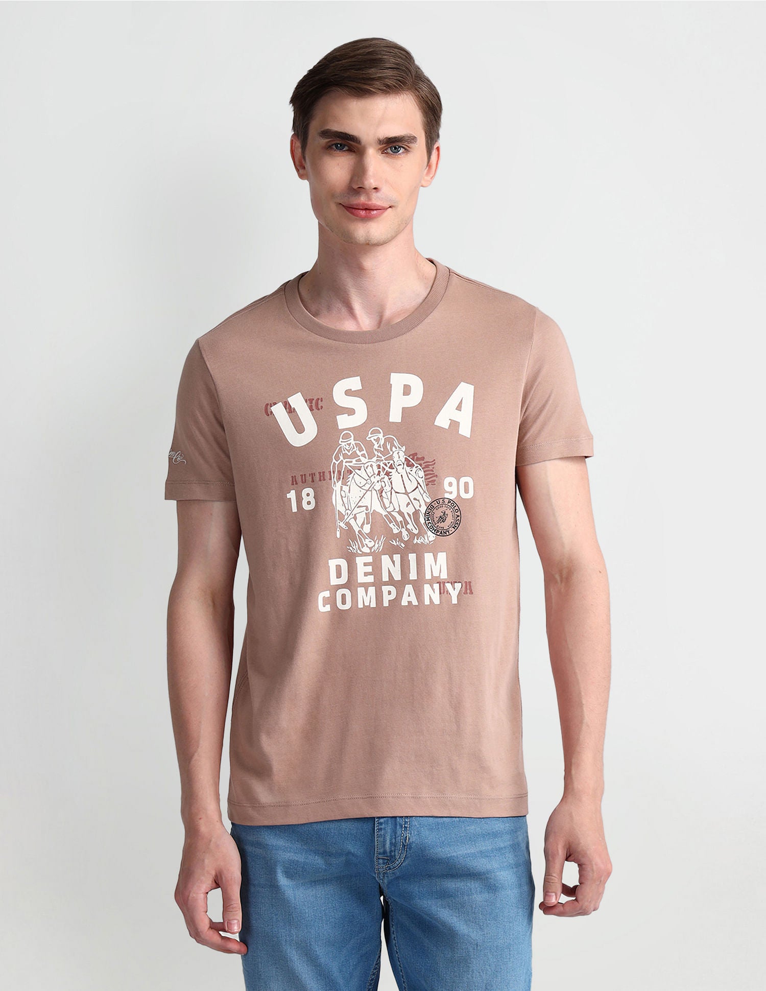 Muscle Fit Typography T-Shirt White - U.S. POLO ASSN. | Large