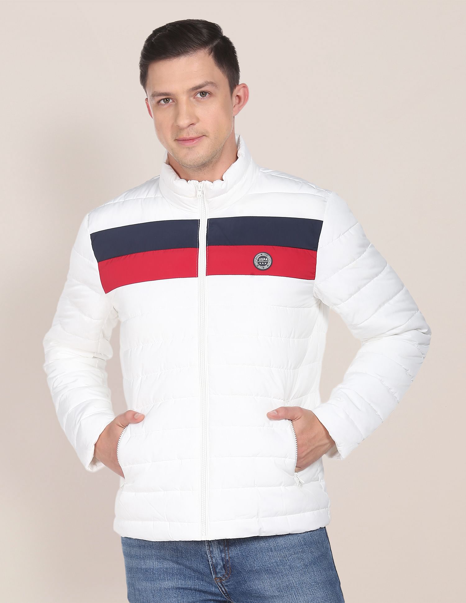 U.S. Polo Assn. White Cotton Regular Fit Denim Jacket
