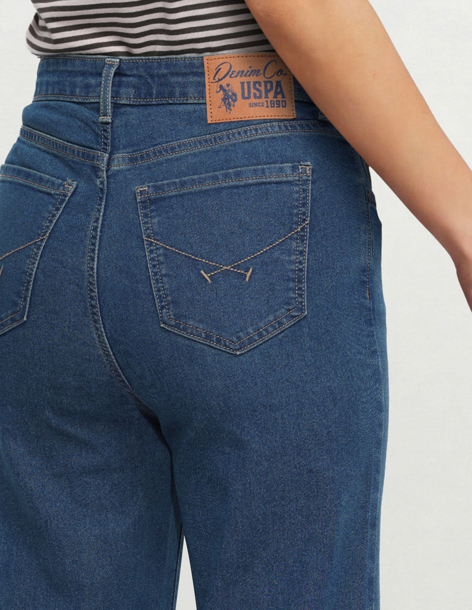 High Rise Wide Leg Fit Jeans Blue - U.S. Polo Assn. India | Large