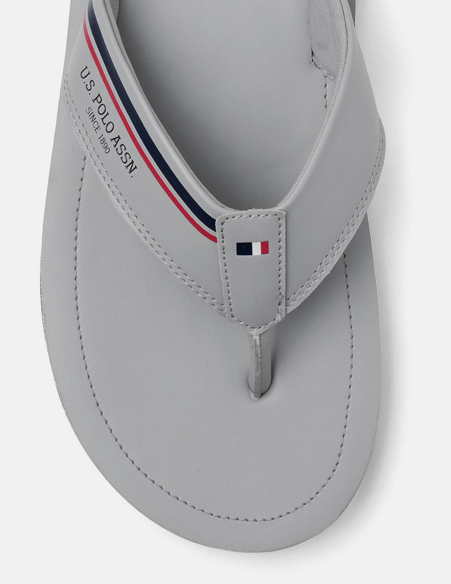 Men Nesta Striped Flip Flops Light Grey - U.S. POLO ASSN. | Large