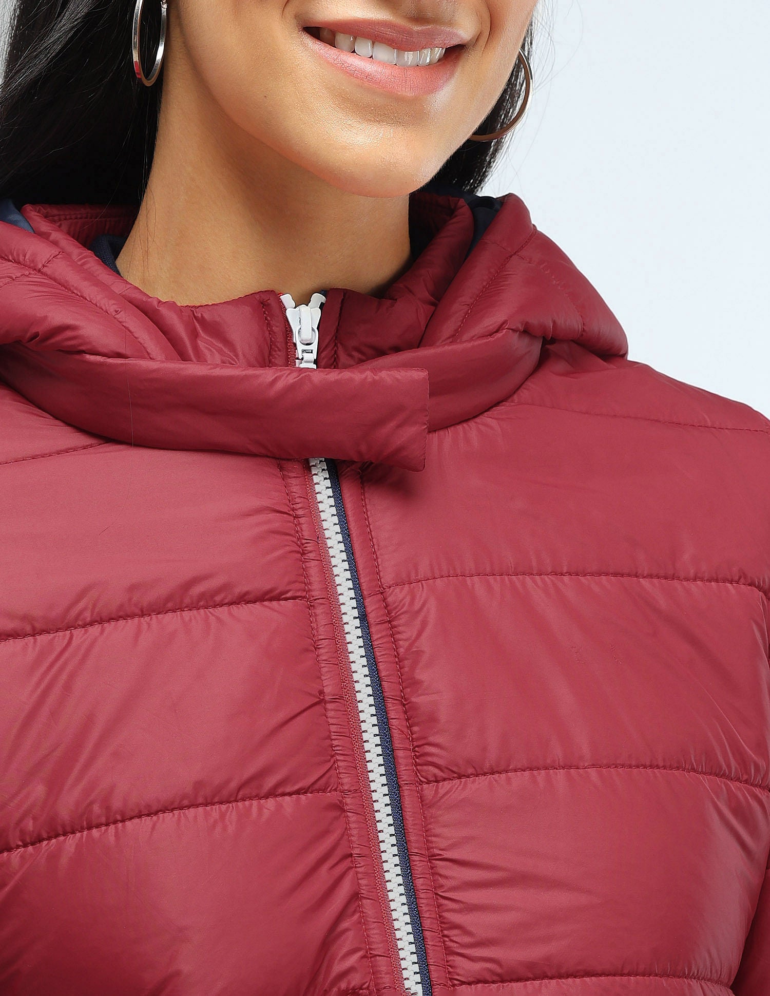 Hooded Solid Padded Jacket Maroon - U.S. POLO ASSN. | Large