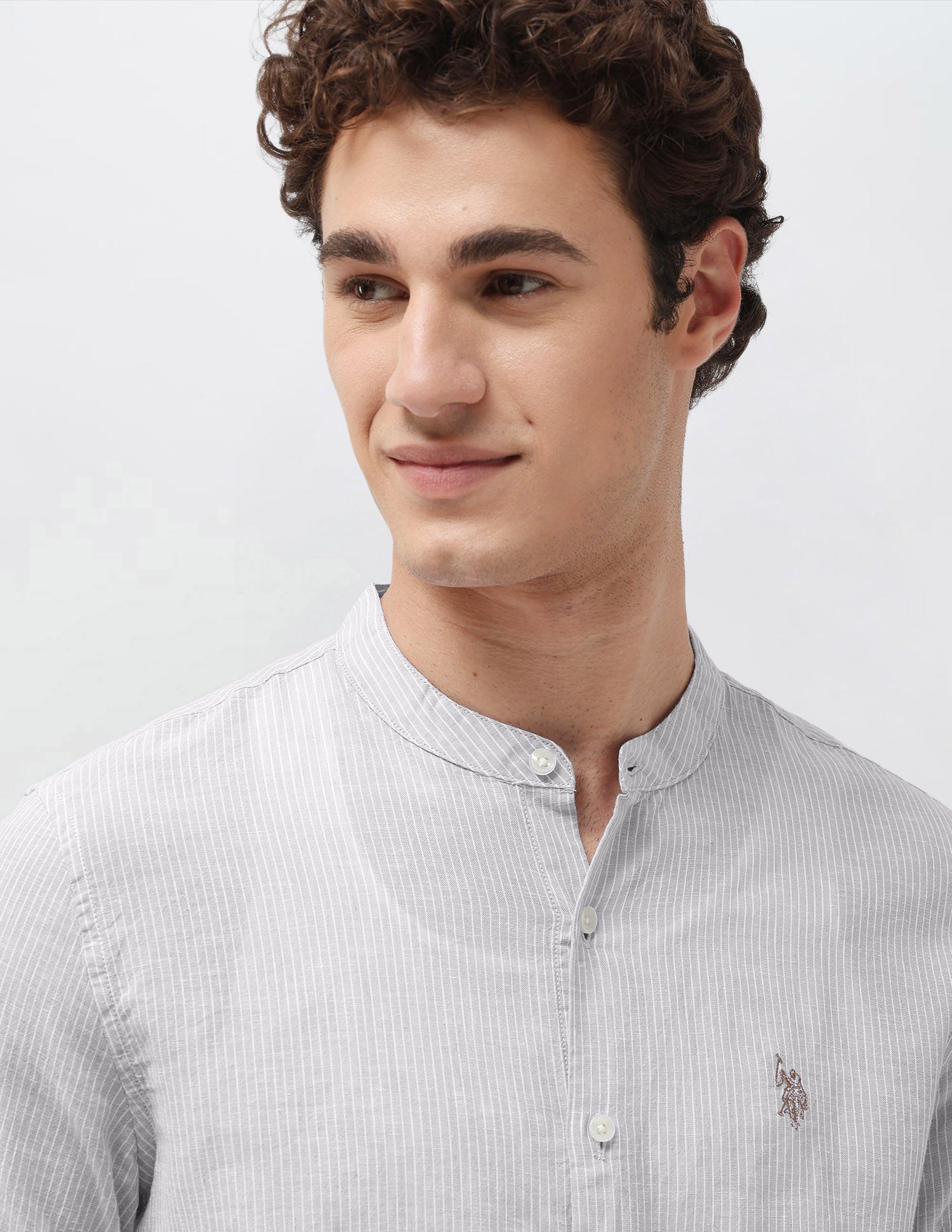 Vertical Striped Regular Fit Shirt Grey - U.S. Polo Assn. India | Large