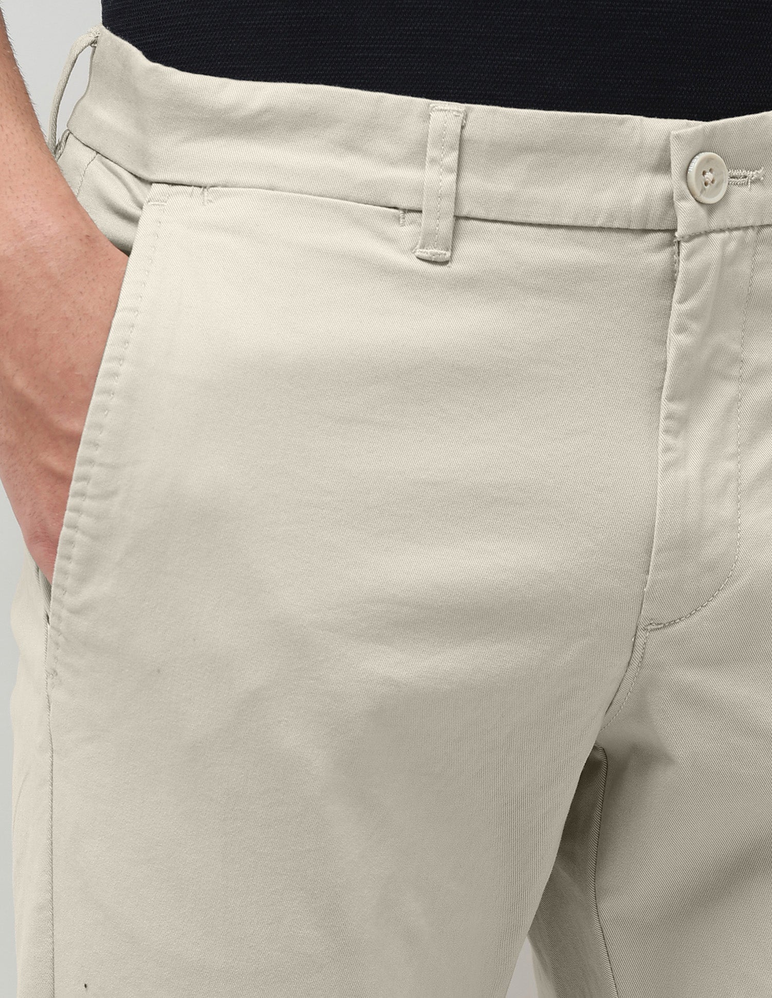 Slim Fit Satin Trousers Stone - U.S. Polo Assn. India | Large