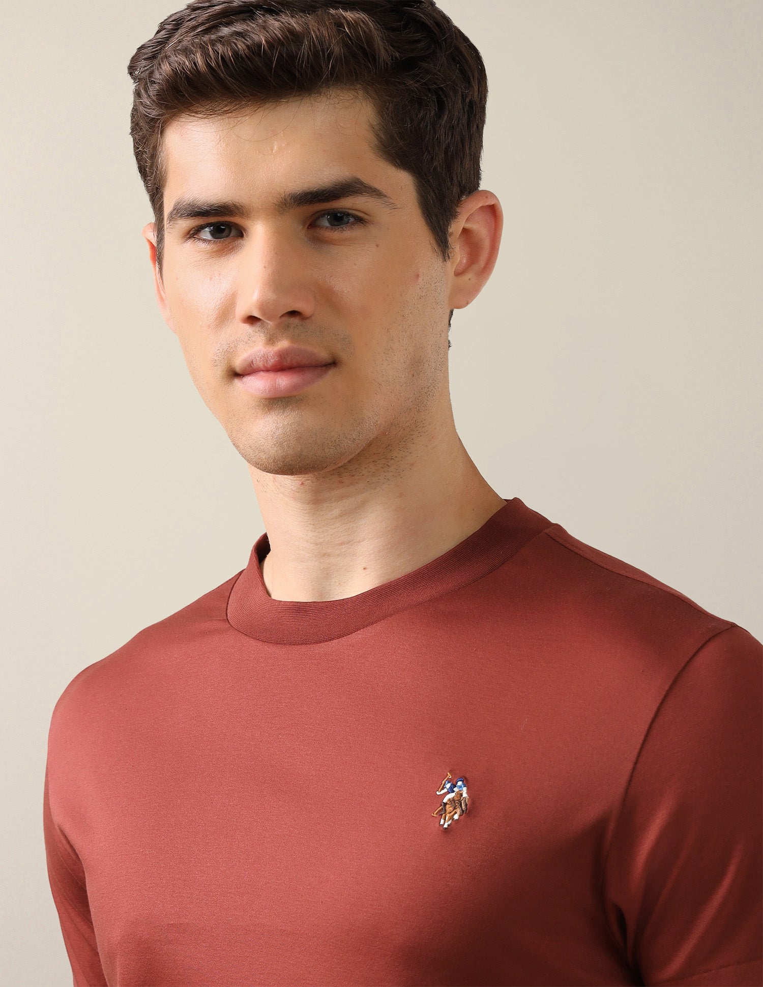Solid Slim Fit T-Shirt Rust - U.S. Polo Assn. India | Large