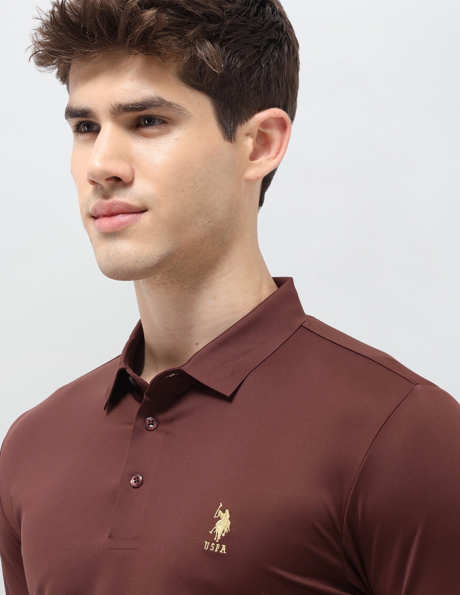Solid Slim Fit Polo Shirt Rust - U.S. Polo Assn. India | Large