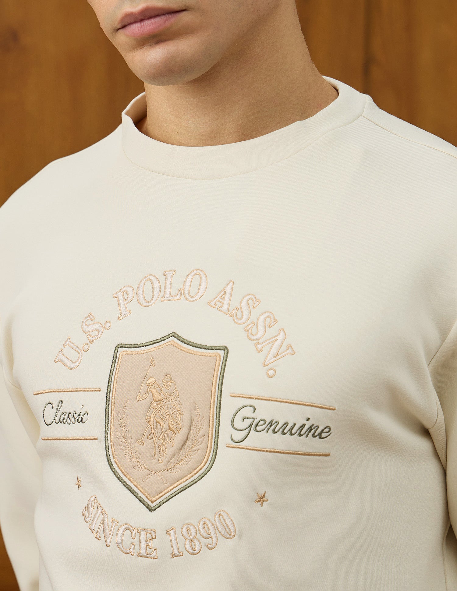 Regular Fit Equestrian Aisle Theater Sweatshirt Off White - U.S. POLO ASSN. | Large