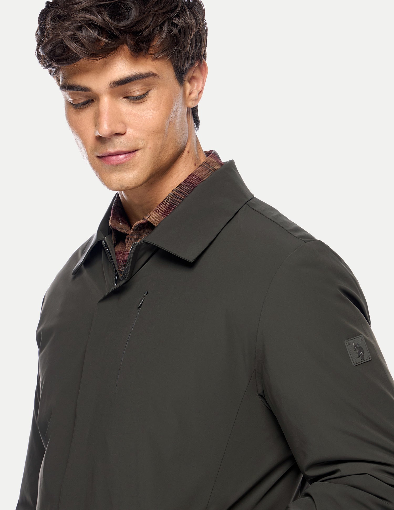 Solid Regular Fit Jacket Green - U.S. Polo Assn. India | Large