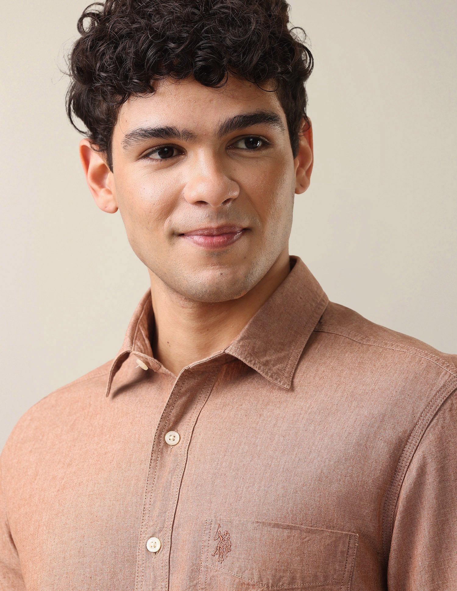 Solid Regular Fit Shirt Rust - U.S. Polo Assn. India | Large