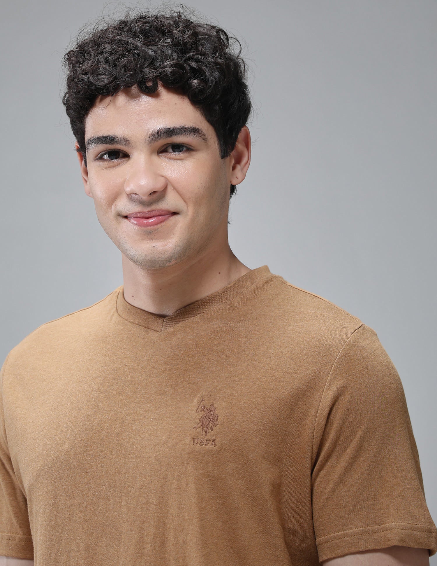 Breathable Comfort Fit I638 Lounge T-Shirt - Pack Of 1 Mustard Melange - U.S. Polo Assn. India | Large