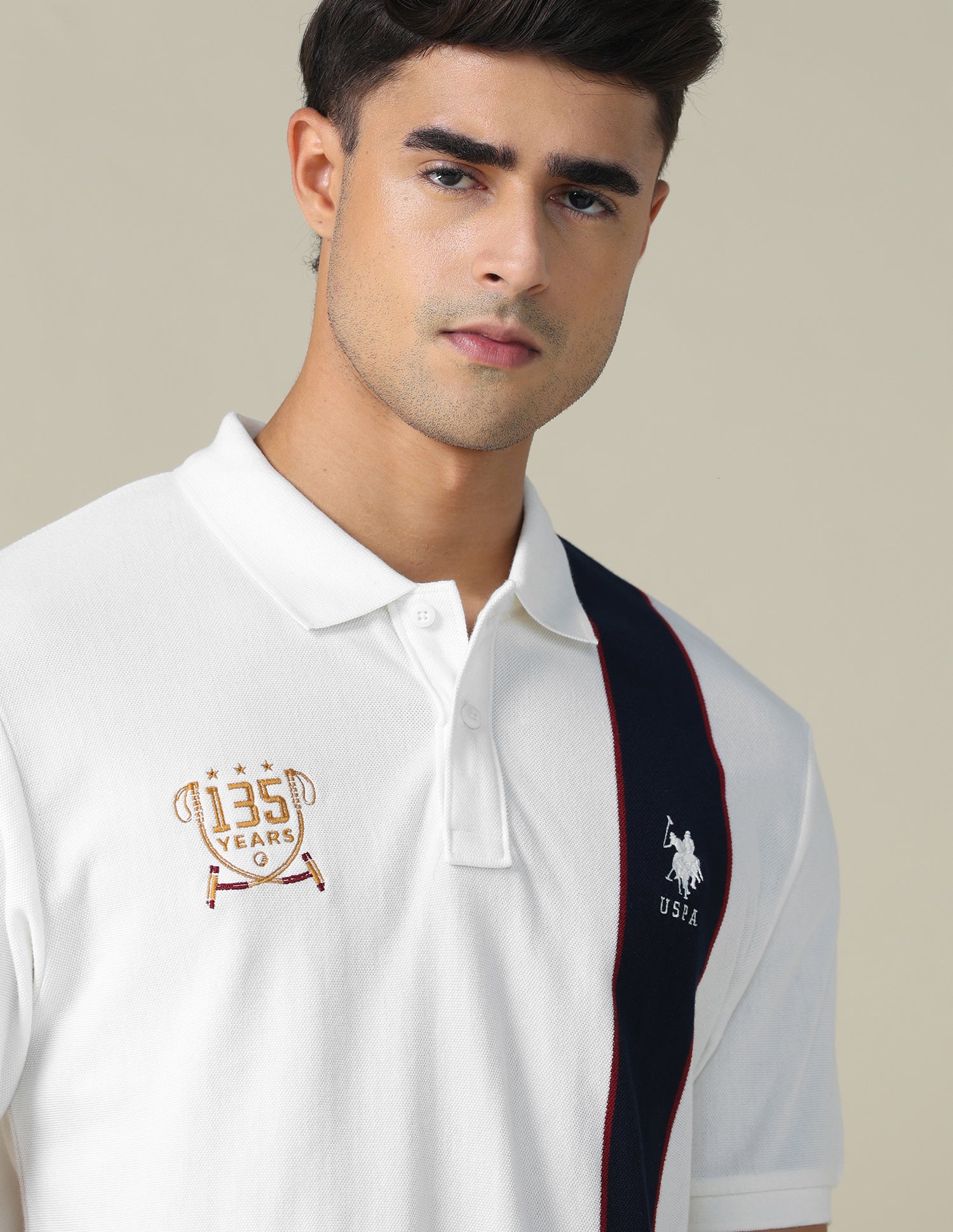 Colourblocked Regular Fit Polo Shirt White - U.S. POLO ASSN. | Large