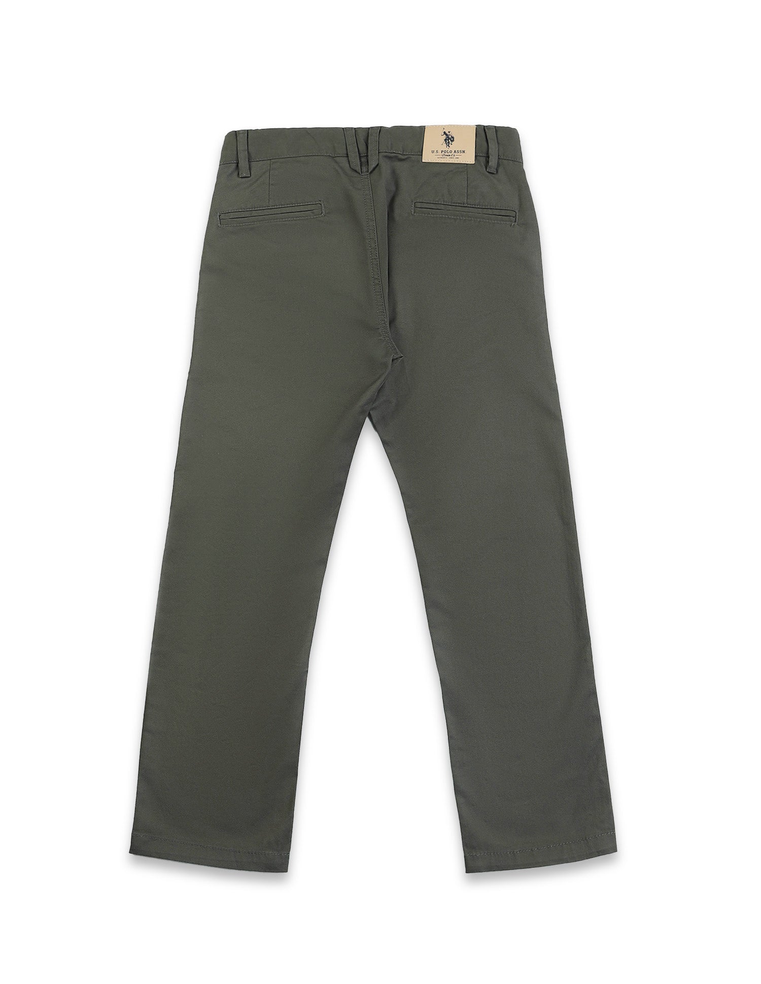 Mid Rise Twill Solid Trousers Olive - U.S. POLO ASSN. | Large