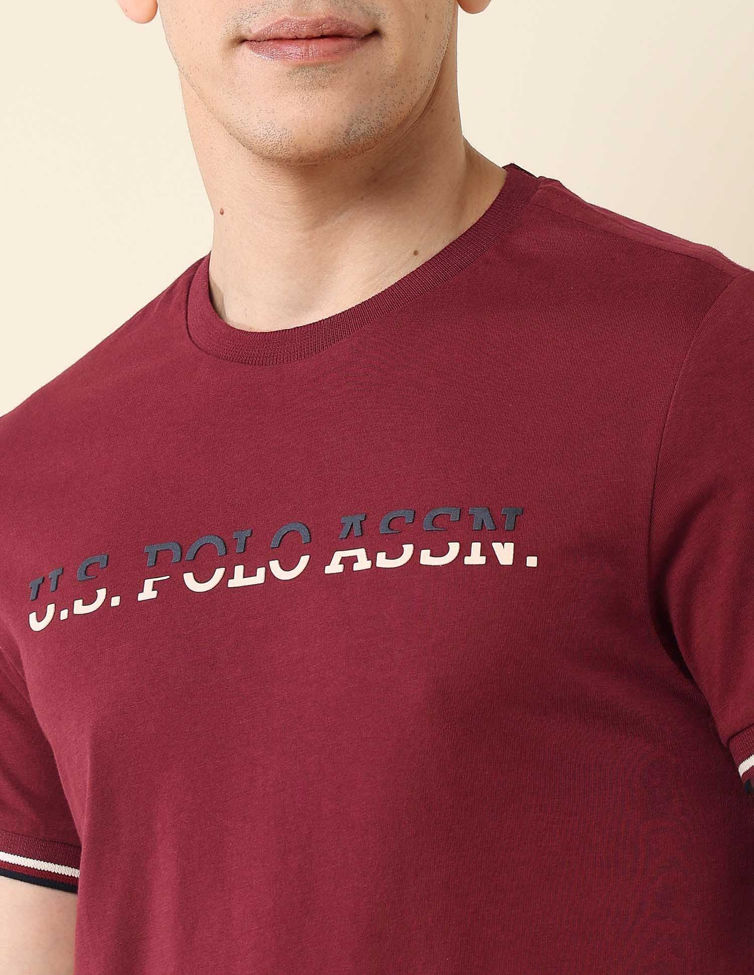 Brand Printed Slim Fit T-Shirt Wine - U.S. POLO ASSN. | Large