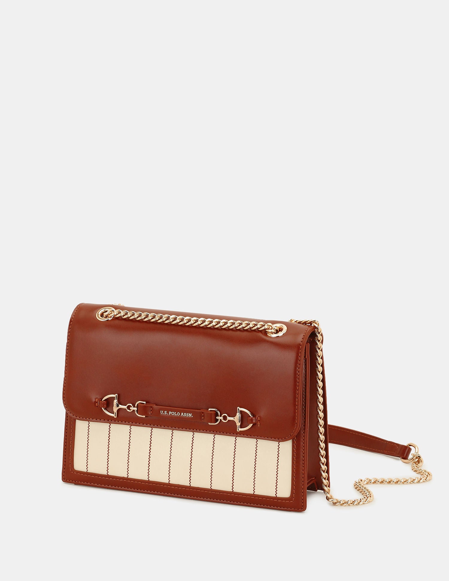 Women Babette Horsebit Compact Sling Bag Tan - U.S. POLO ASSN. | Large